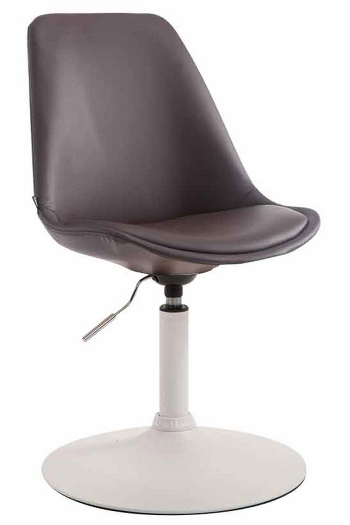 DREHSTUHL Lederlook braun - Weiß/Braun, Textil/Metall (48/76/57cm) - CLP