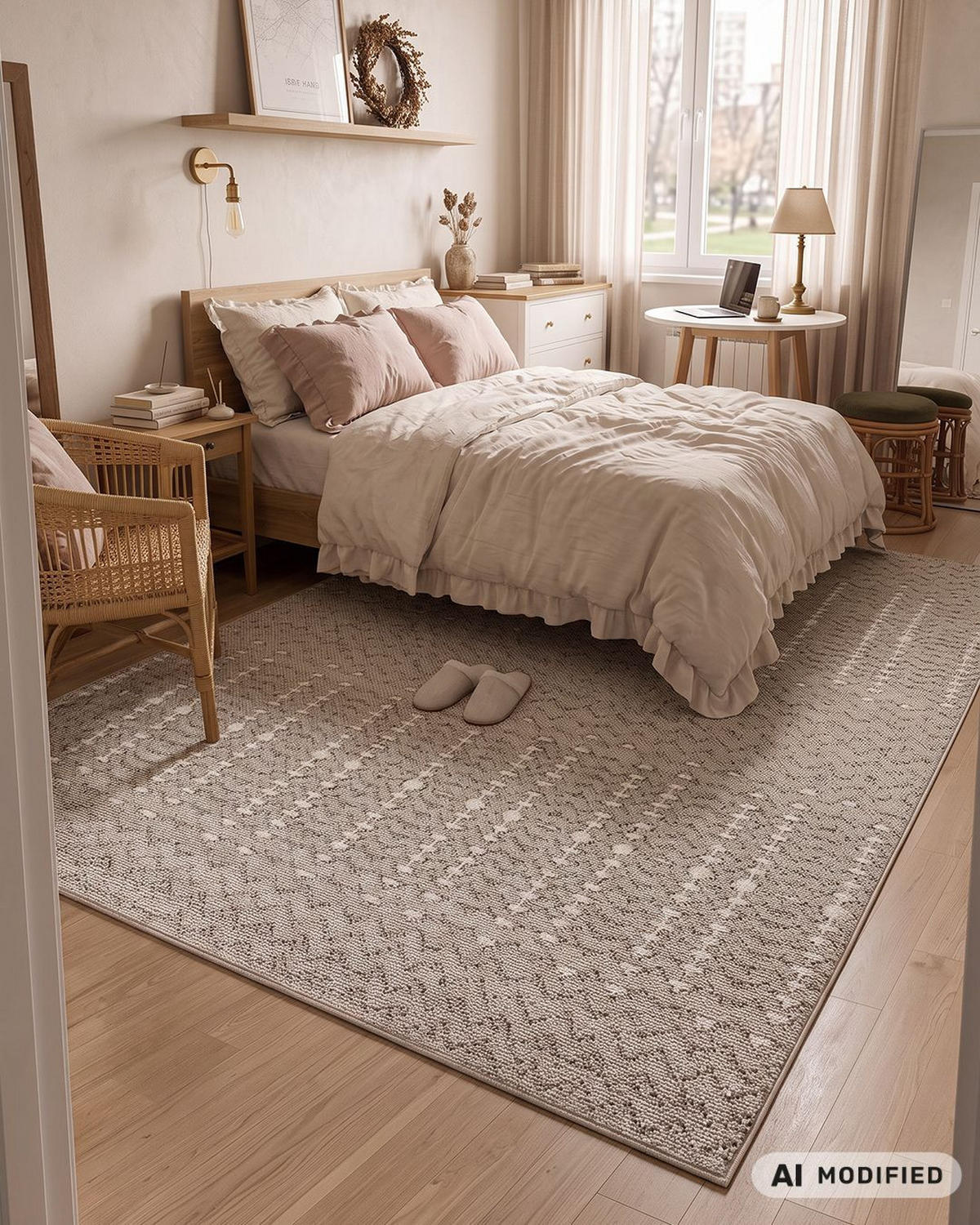 TEPPICH Lora Beige Mazovia 300x400cm Gepunktet Kurzflor - Beige, Textil (300/400cm) - Mazovia