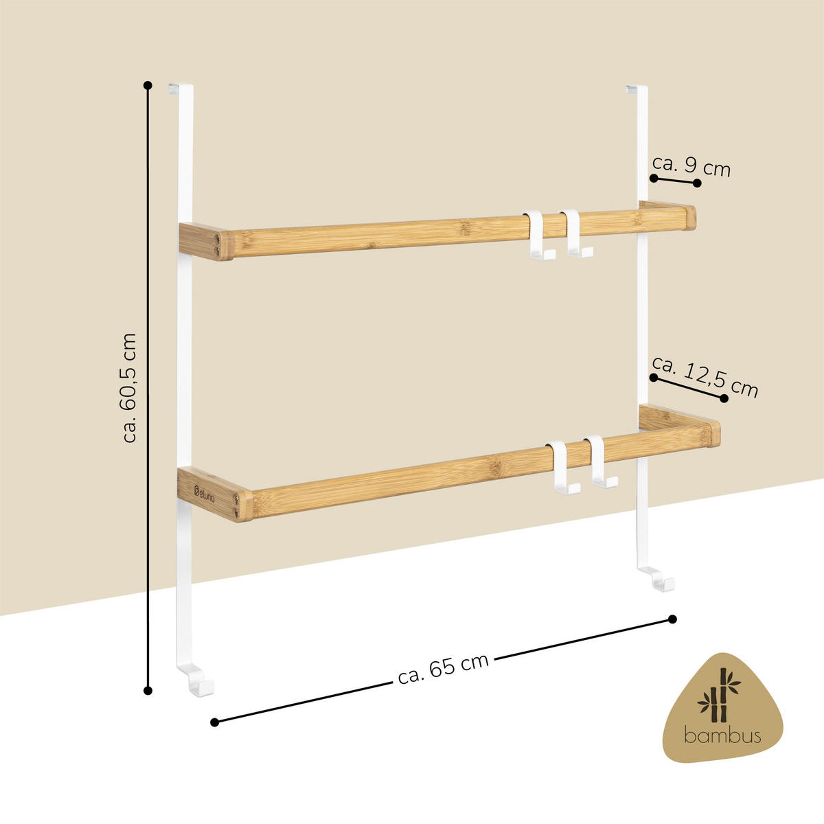 TÜR-HÄNGEREGAL, weiß - Weiß, Holz (65/86/17cm) - eluno