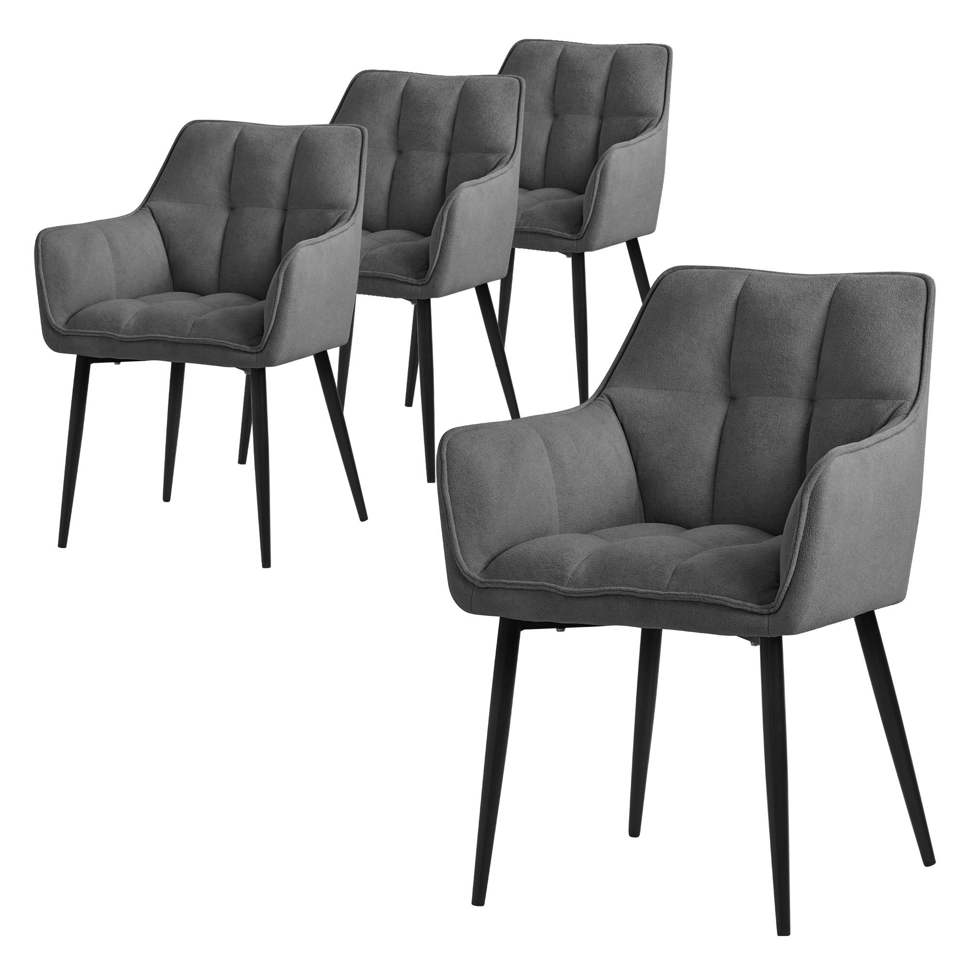 ESSZIMMERSTUHL 4er Set dunkelgrau - Dunkelgrau, Textil (63/90/57cm) - ML-DESIGN