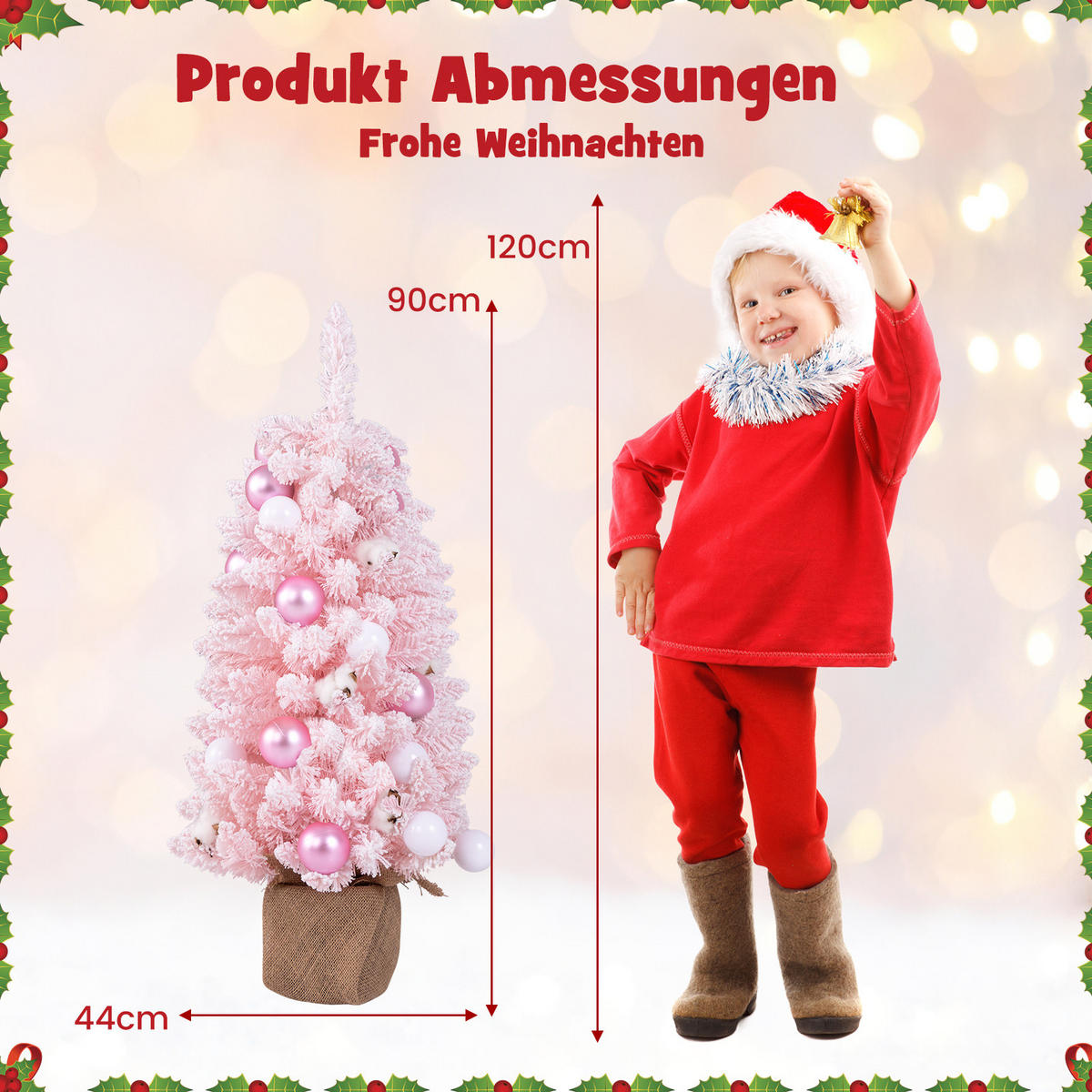 WEIHNACHTSBAUM Mini Pink - Pink, Kunststoff (90cm) - COSTWAY