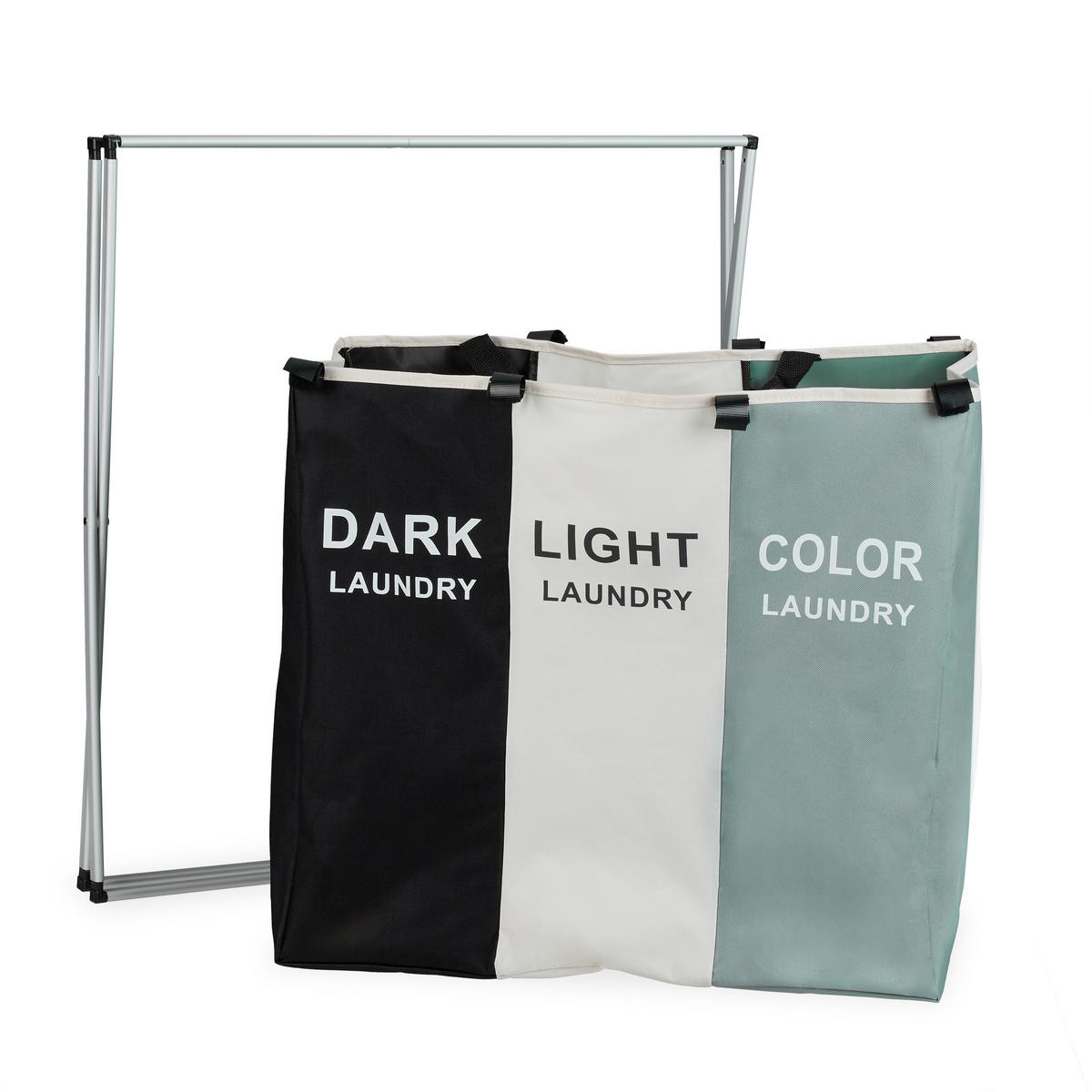 WÄSCHESAMMLER - Multicolor, Kunststoff/Textil (65/60/36.5cm) - Relaxdays