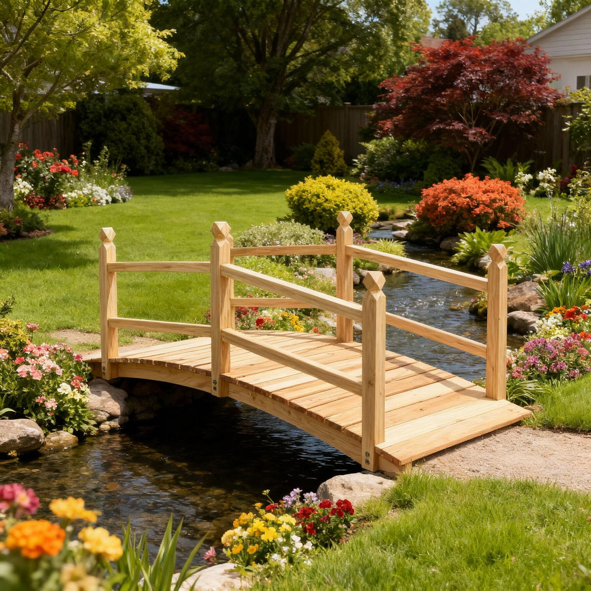 GARTENBRÜCKE Cantara, 137 x 58 x 58 cm, braun - Braun, Holz (137/58/58cm) - tectake