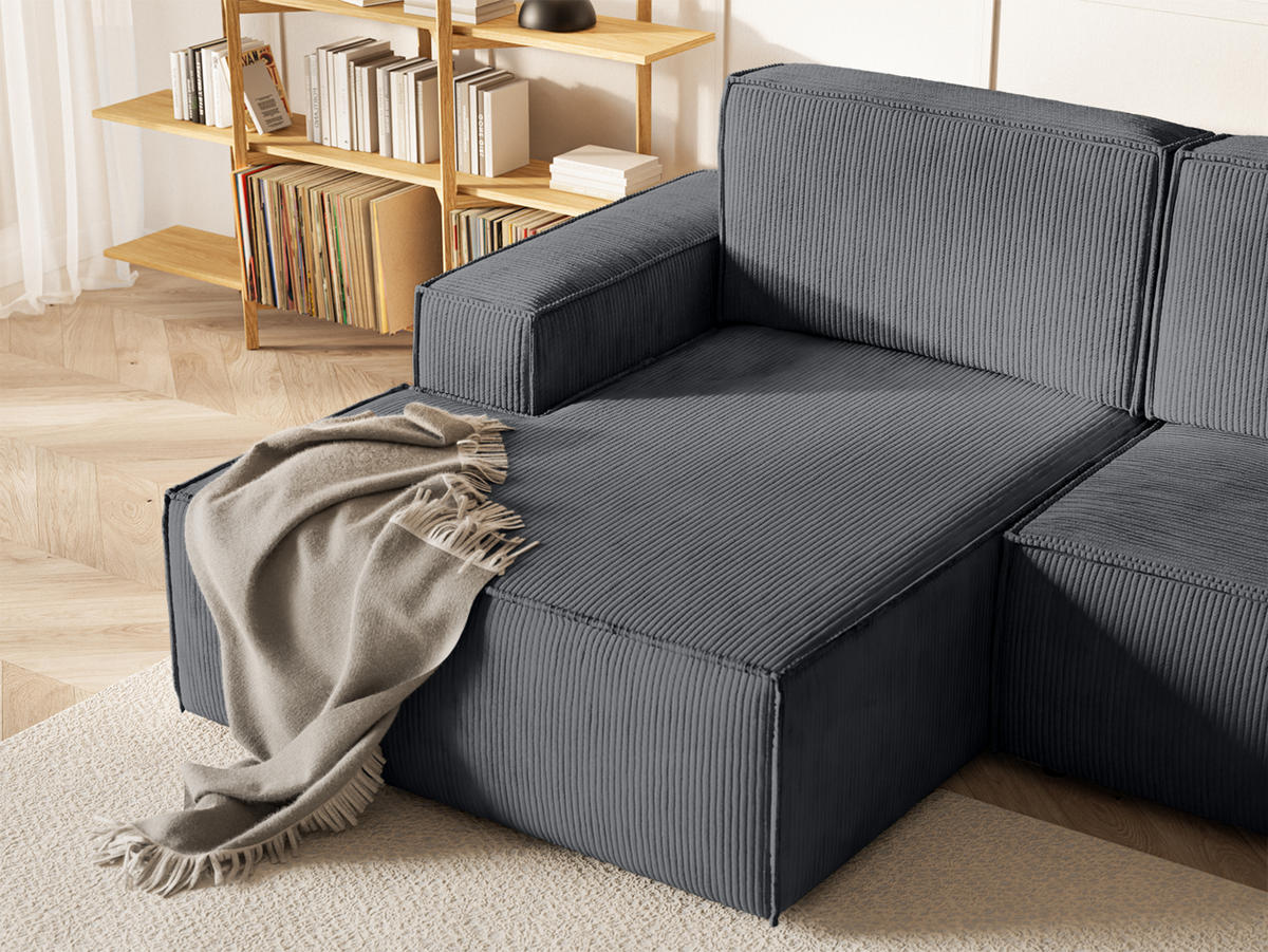ECKSOFA Kokko mit Schlaffunktion, Anthrazit - Anthrazit, Textil (267/167cm) - Fedve