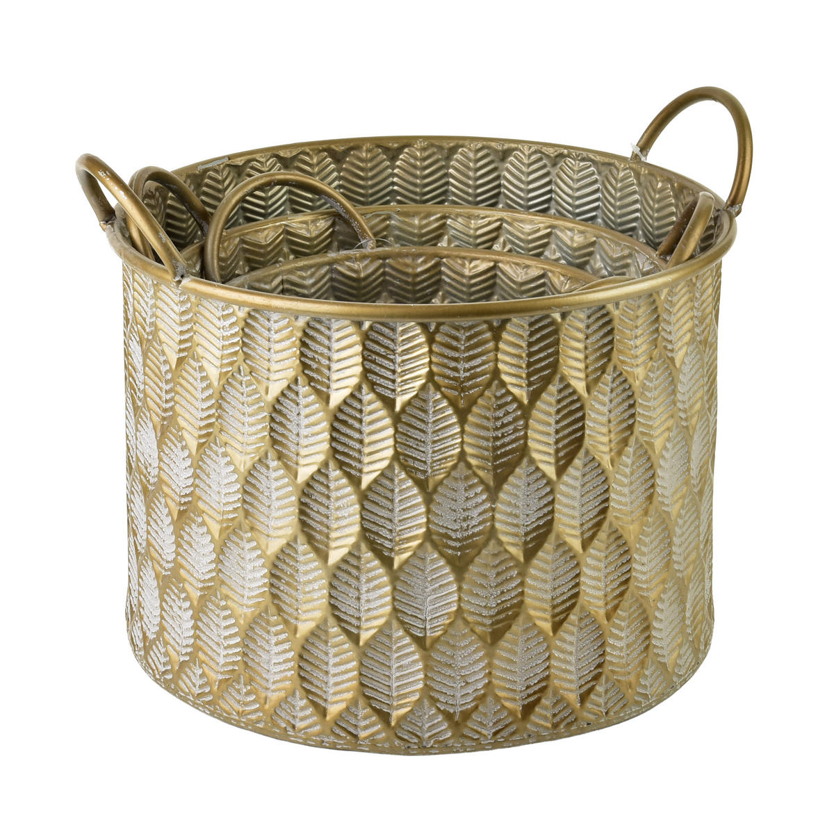 BLUMENTOPF Marina beige 33/33/23 cm Metall - Beige, Metall (33/23/33cm) - Mondex