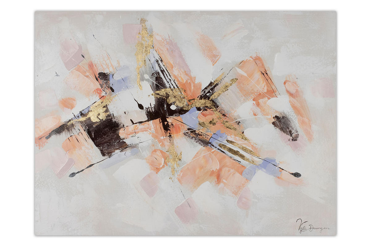 ACRYLBILD HANDGEMALT 100/75 cm - Pink/Weiß, Holz/Textil (100/75cm) - KUNSTLOFT