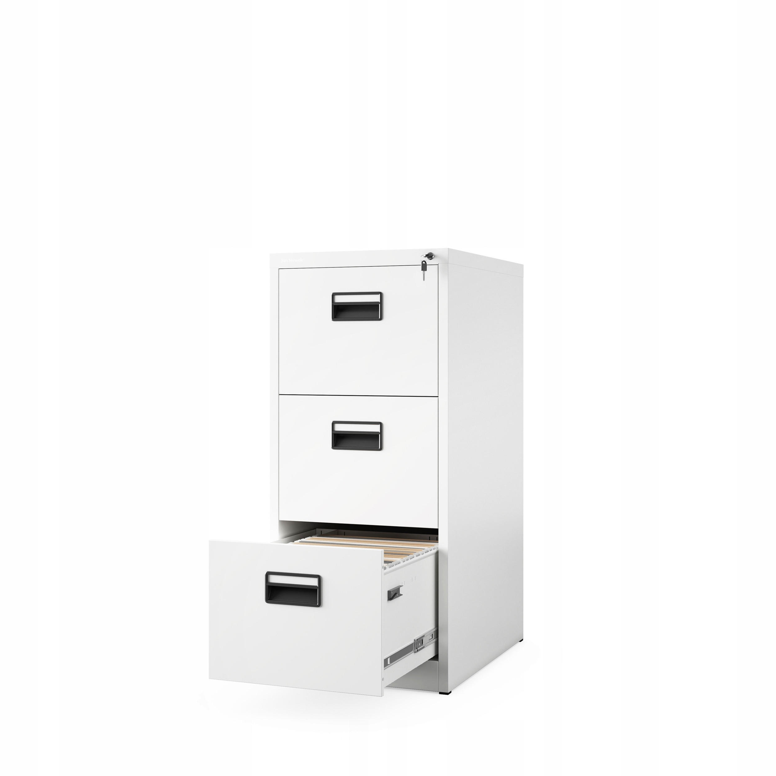 AKTENSCHRANK mit 3 Schubladen SARA V3 - Weiß, Metall (46/102/62cm) - Jan Nowak