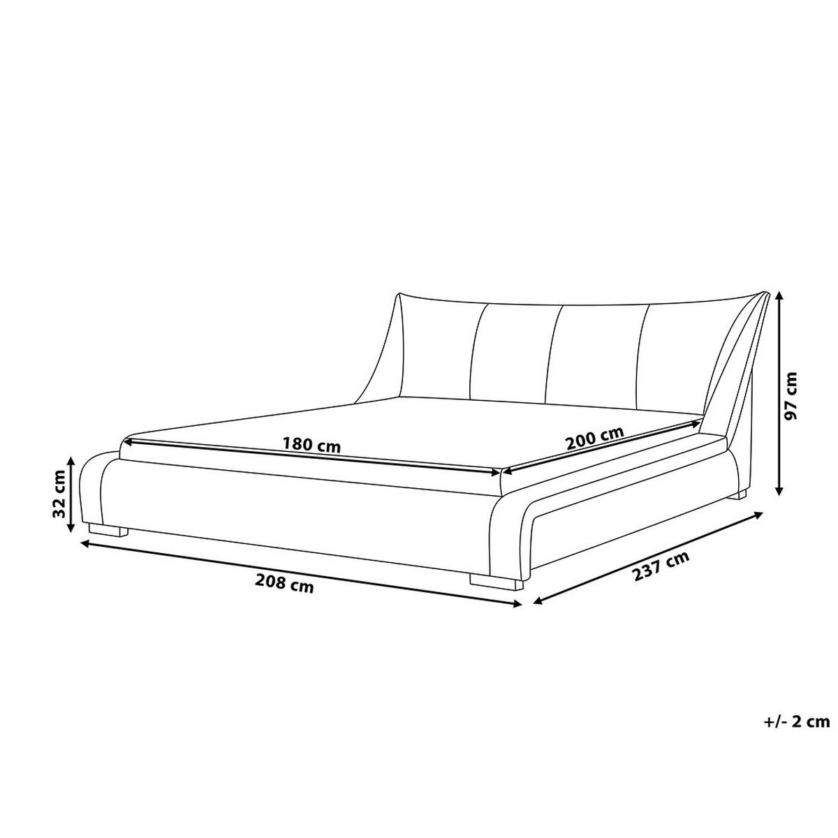 POLSTERBETT 180/200cm Hellgrau Nantes - Hellgrau, Textil (180/200cm) - Beliani