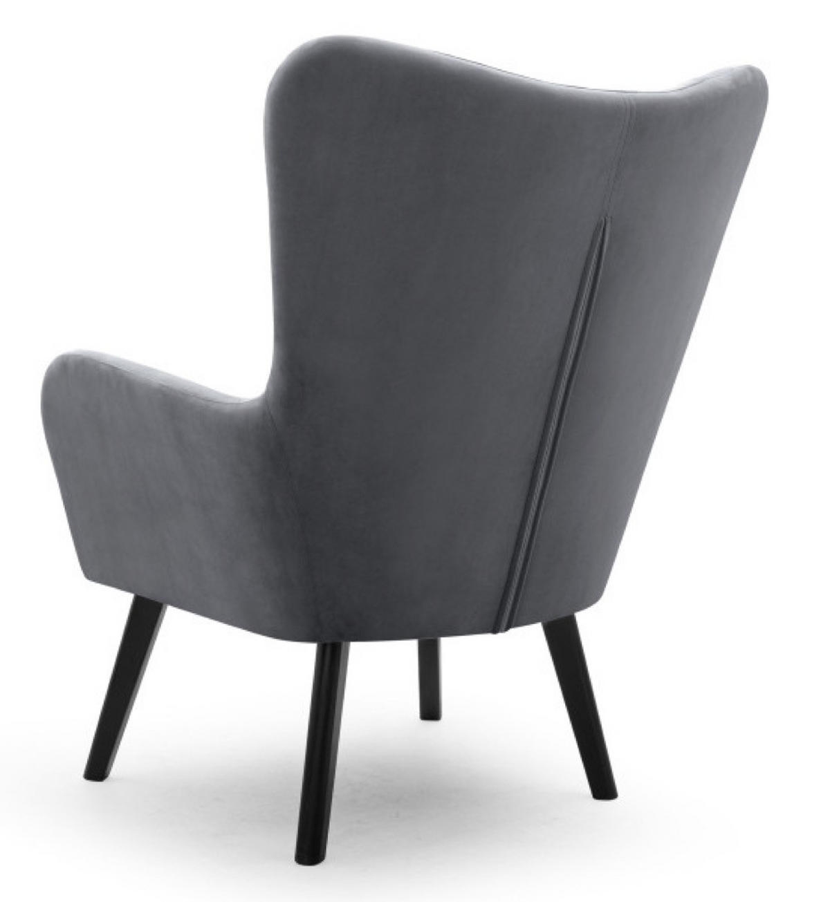 SESSEL Dunkelgrau TEDI Auf Holzbeinen Gepolstert Velluto - Grau, Textil (76/100/78cm) - Sepro Meble