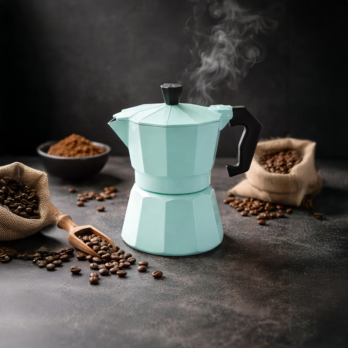 ESPRESSOKOCHER 240 ml - Mintgrün, Metall (17.5/13/22.8cm)