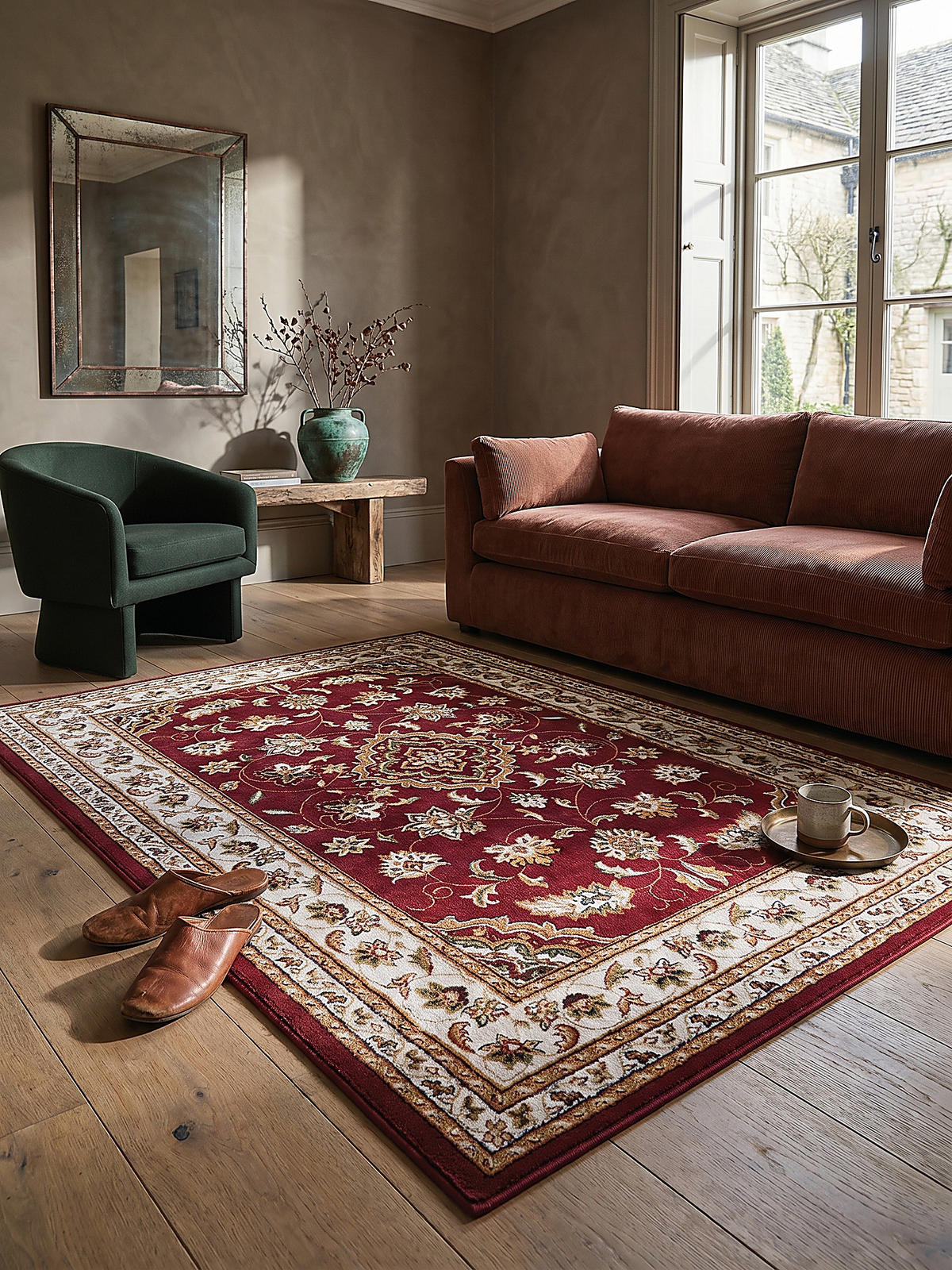 TEPPICH GLAZERT, klassisch-floral, Rot, 200 x 290 cm - Rot, Textil (200/290cm) - KADIMA DESIGN
