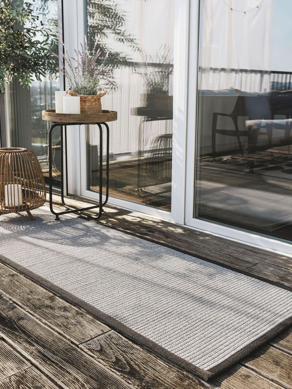OUTDOORLÄUFER Nandi Grau 70x200 cm - Grau, Kunststoff/Textil (70/1cm) - KUNSTLOFT