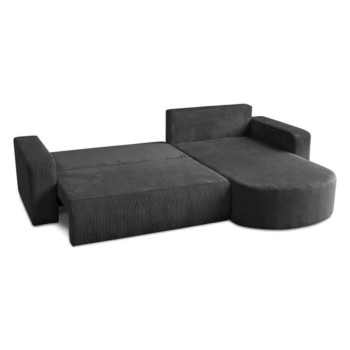 ECKSOFA SOPRANO mit Schlafunktion und Stauraum POSO 34 - Dunkelgrau, Textil (271/175cm) - Lookway