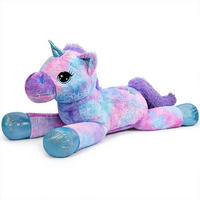 PLÜSCHTIER Einhorn 80 cm, blaues Regenbogen-Kuscheltier - Multicolor, Textil (16/19.1cm)