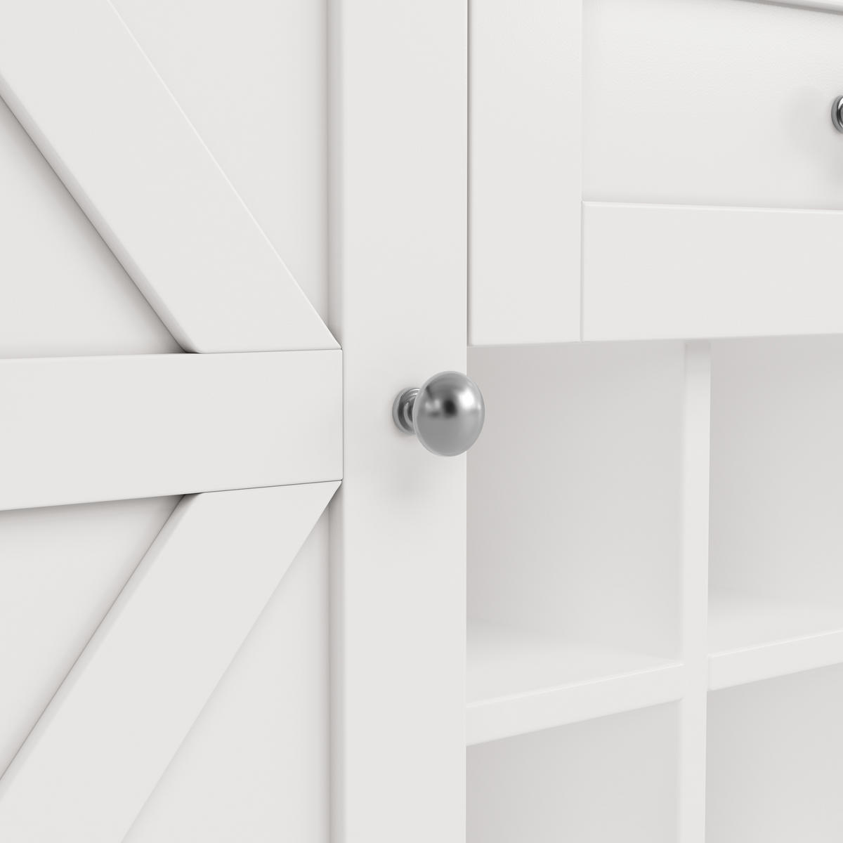 HIGHBOARD in Weiß mit Weinregal, Glashalter & Mikrowellenfach - Weiß, Holzwerkstoff (106/179/40cm) - Urban Meuble