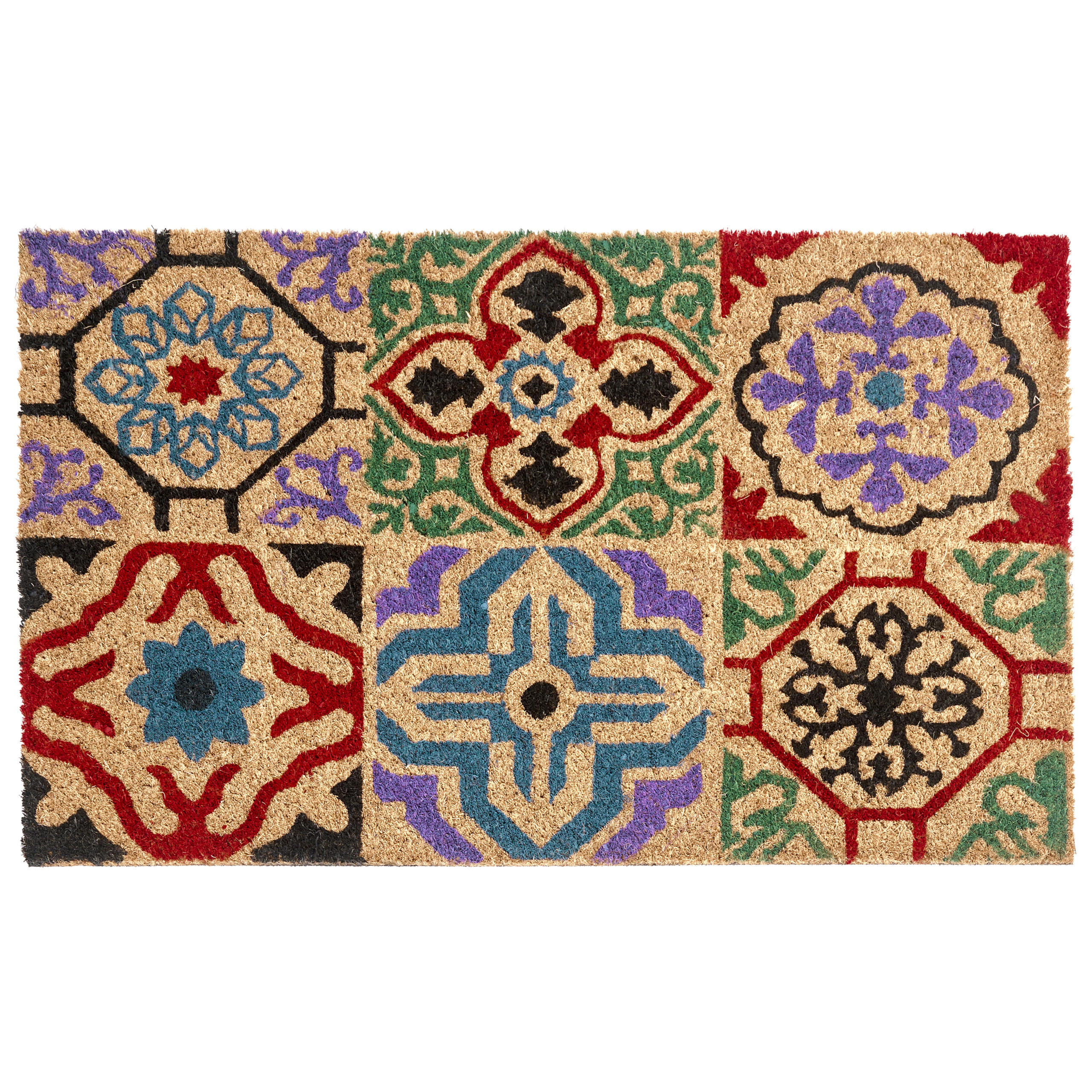 FUSSMATTE Bunt 45/75 cm Kokosfasern Naukati - Multicolor, Textil (45/75cm) - Beliani