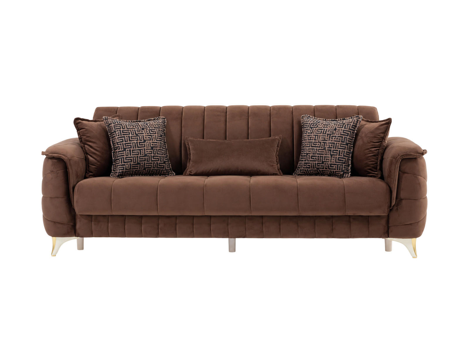 3-SITZER SOFA Osorno Braun - Braun, Holzwerkstoff/Kunststoff (236/85/95cm)