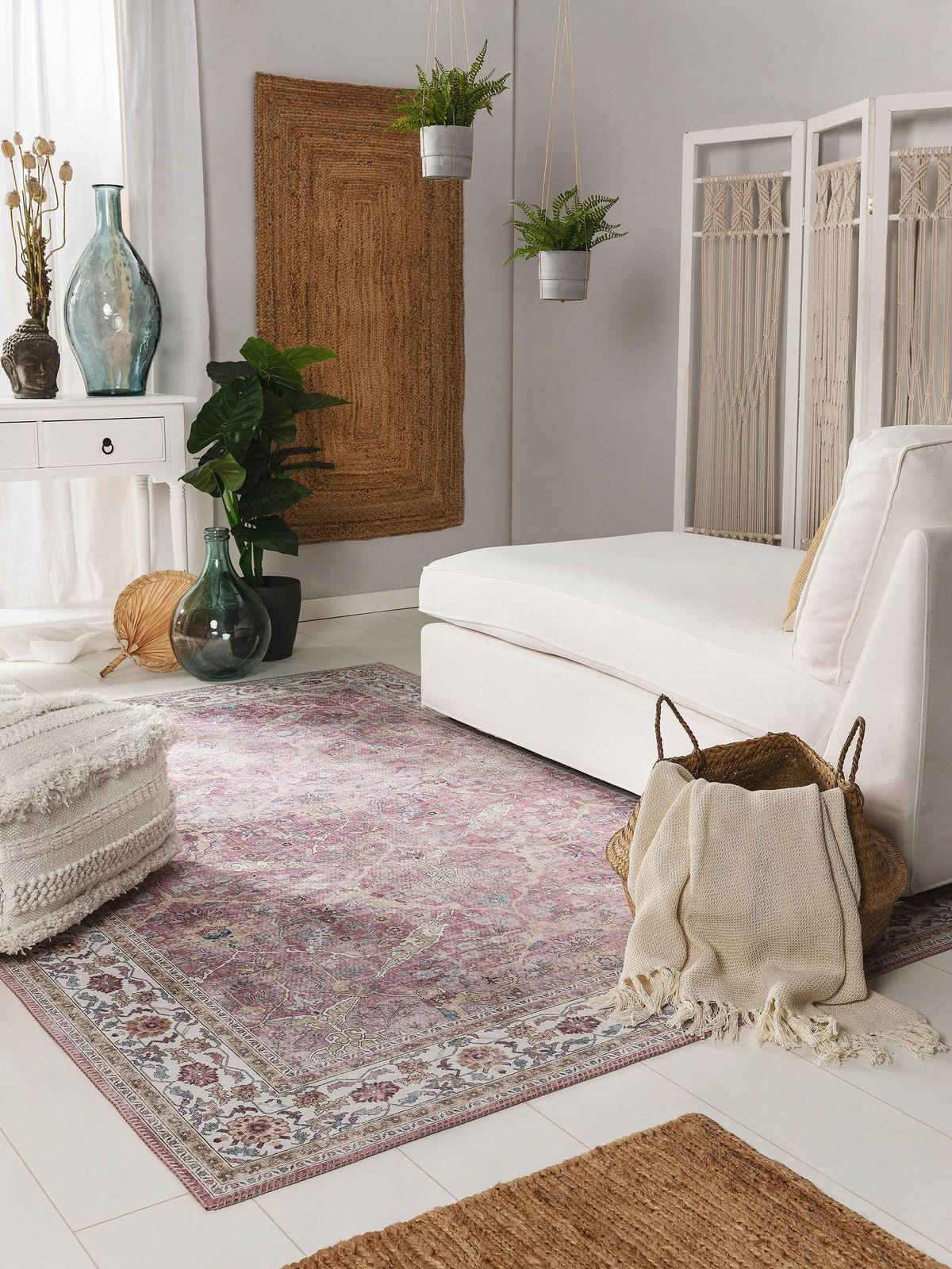TEPPICH Laury Rosa 160x230 cm - Rosa, Textil (160/230cm) - benuta Pop
