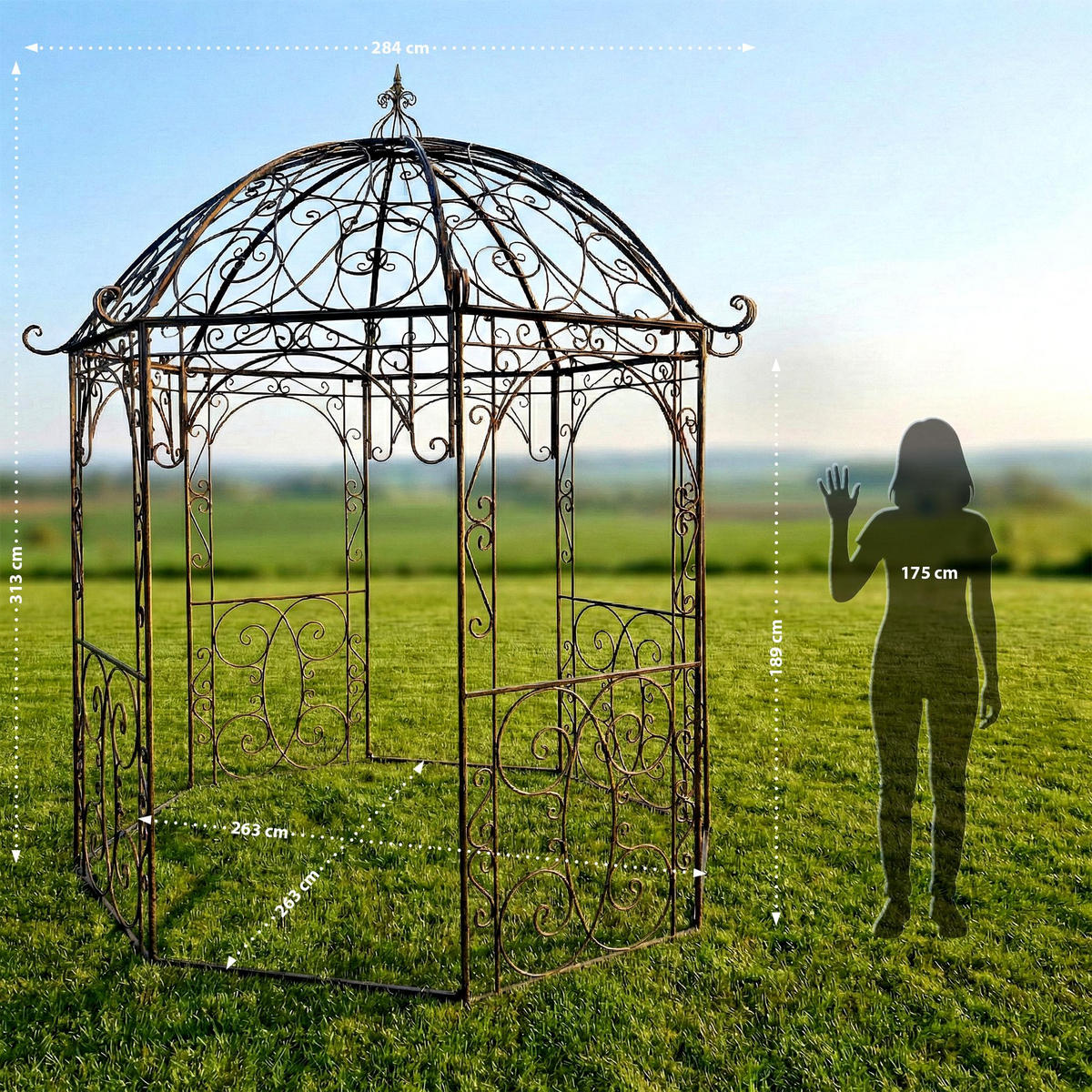 PAVILLON 284/263/313 cm Metall Bronze - Bronzefarben, Metall (284/313/263cm) - CLP