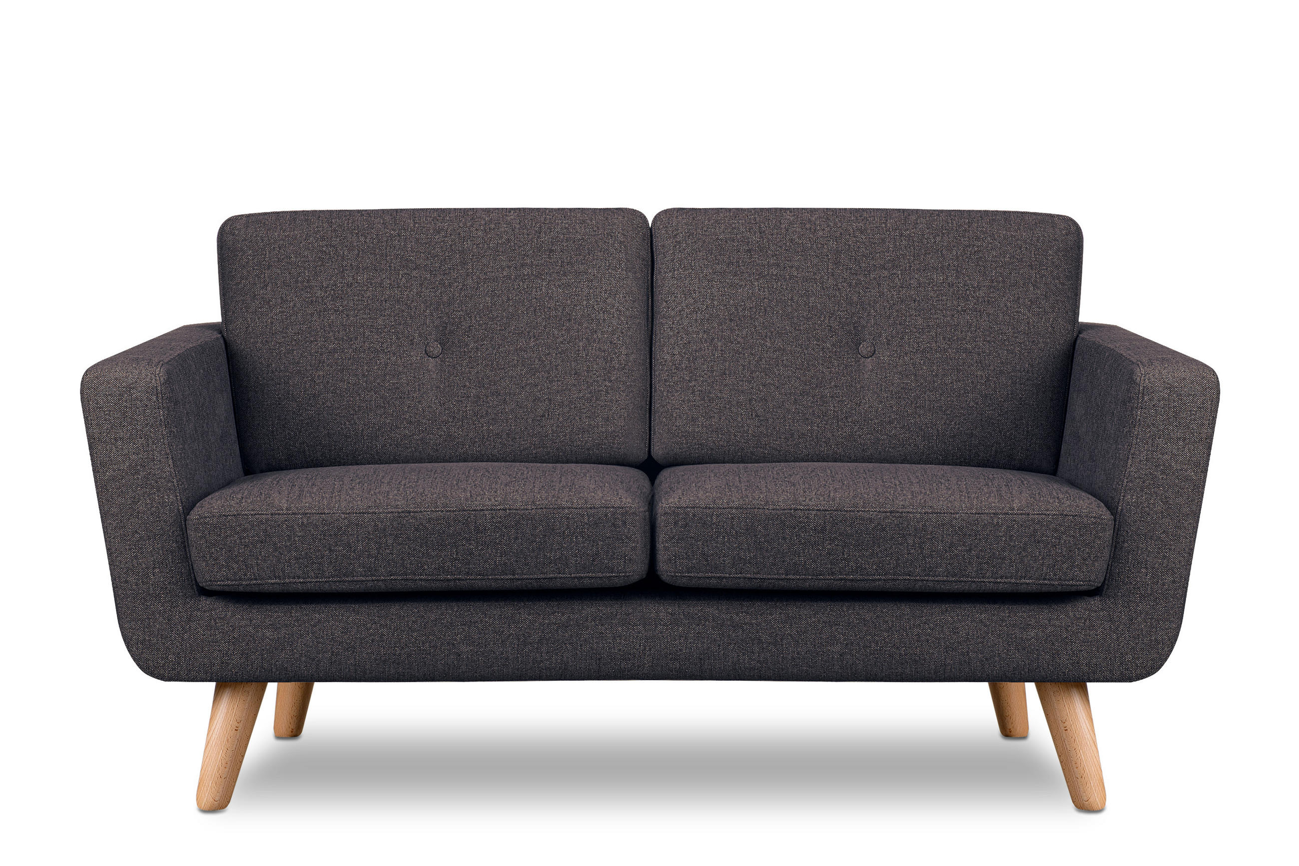 2-SITZER-SOFA TAGIO II mit Armlehnen, Graubraun - Braun/Grau, Textil (88/80/153cm) - KONSIMO®