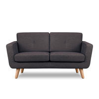 2-SITZER-SOFA TAGIO II mit Armlehnen, Graubraun - Braun/Grau, Textil (88/80/153cm) - KONSIMO®