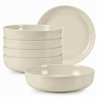 TELLER-SET VICTO 6-tlg Suppenteller - Beige, Keramik (18cm) - KONSIMO®
