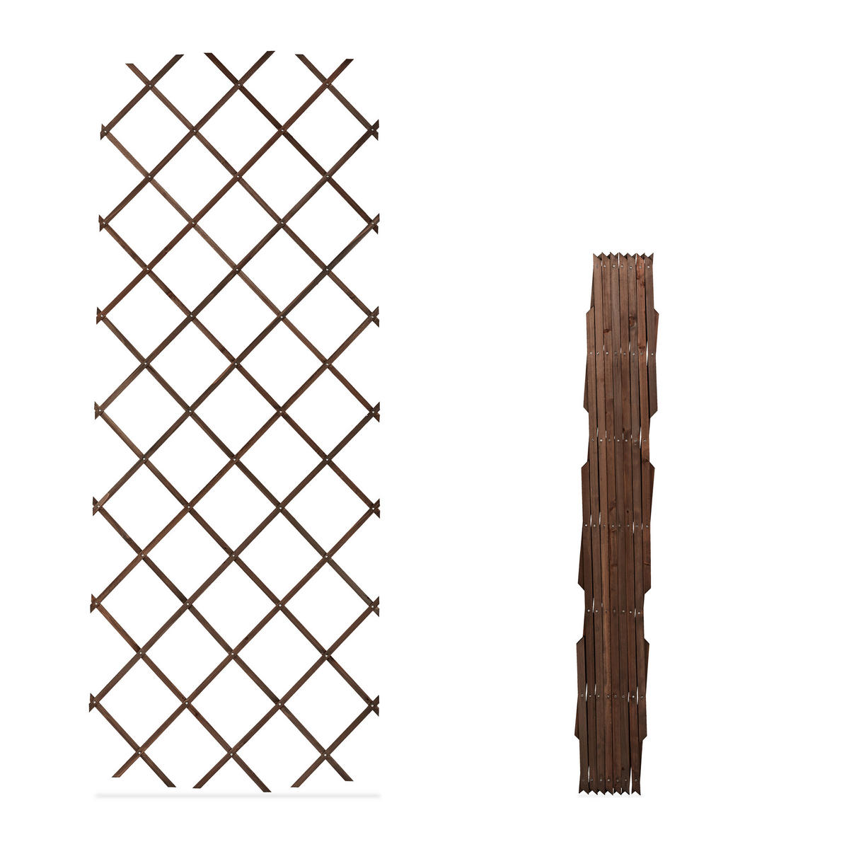 3XRANKGITTER - Braun, Holz (46/270/1cm) - Relaxdays