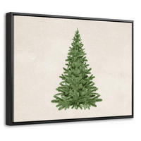 LEINWAND Bilder mit Rahmen - Weihnachtsbaum - Grün - Weihnachten - Feiertage - 40x30 - Olivgrün, Textil (40/30cm) - MuchoWow