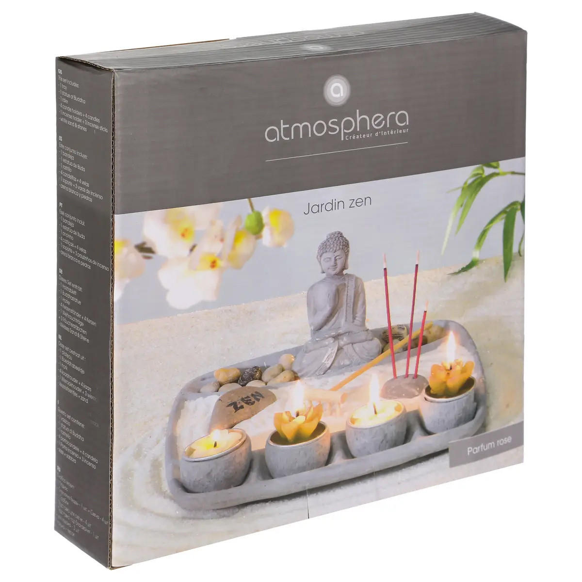 TABLETT Zen Garten 24/23 cm grau - Grau, Keramik (23.5/13/24cm) - Atmosphera Createur d´interieur