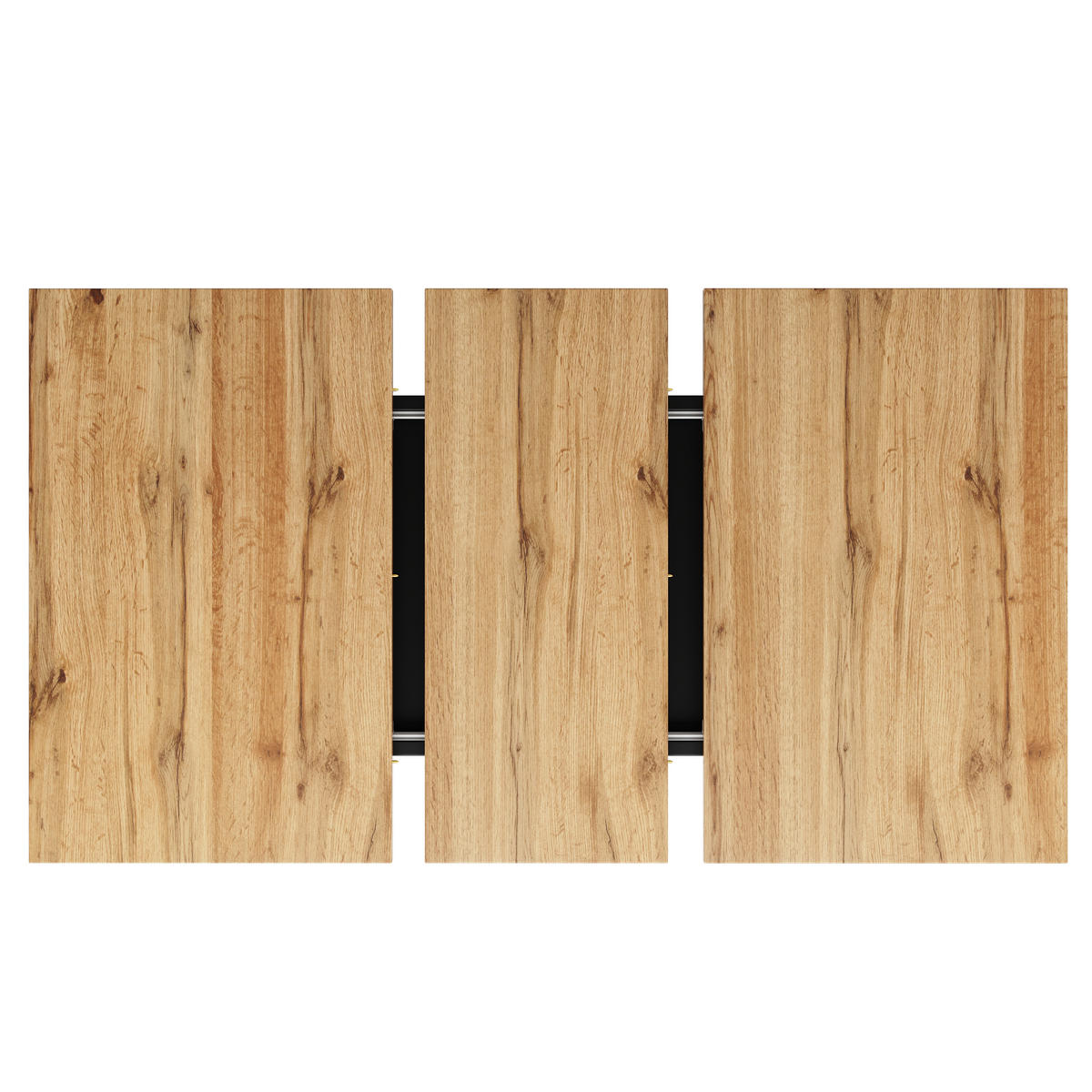 ESSTISCH Teleskoptisch 118/70/75 cm Schwarz Natur ausziehbar bis 157 cm aus MDF mit Metallgestell - Naturfarben, Holzwerkstoff (157/70/75cm) - OKWISH