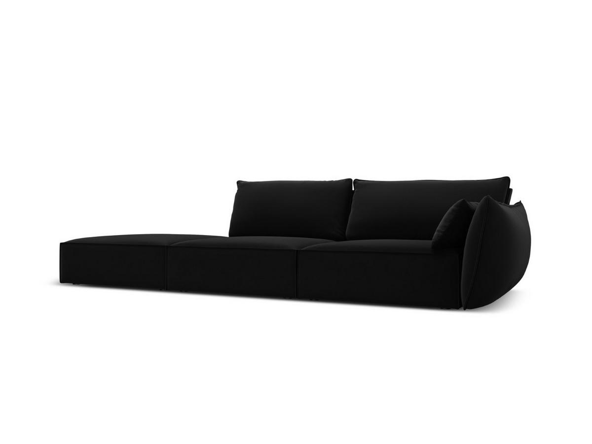 LINKES-SOFA Kaelle aus Samt schwarz 4 Sitzplätze - Schwarz, Textil (110/85/264cm) - Micadoni