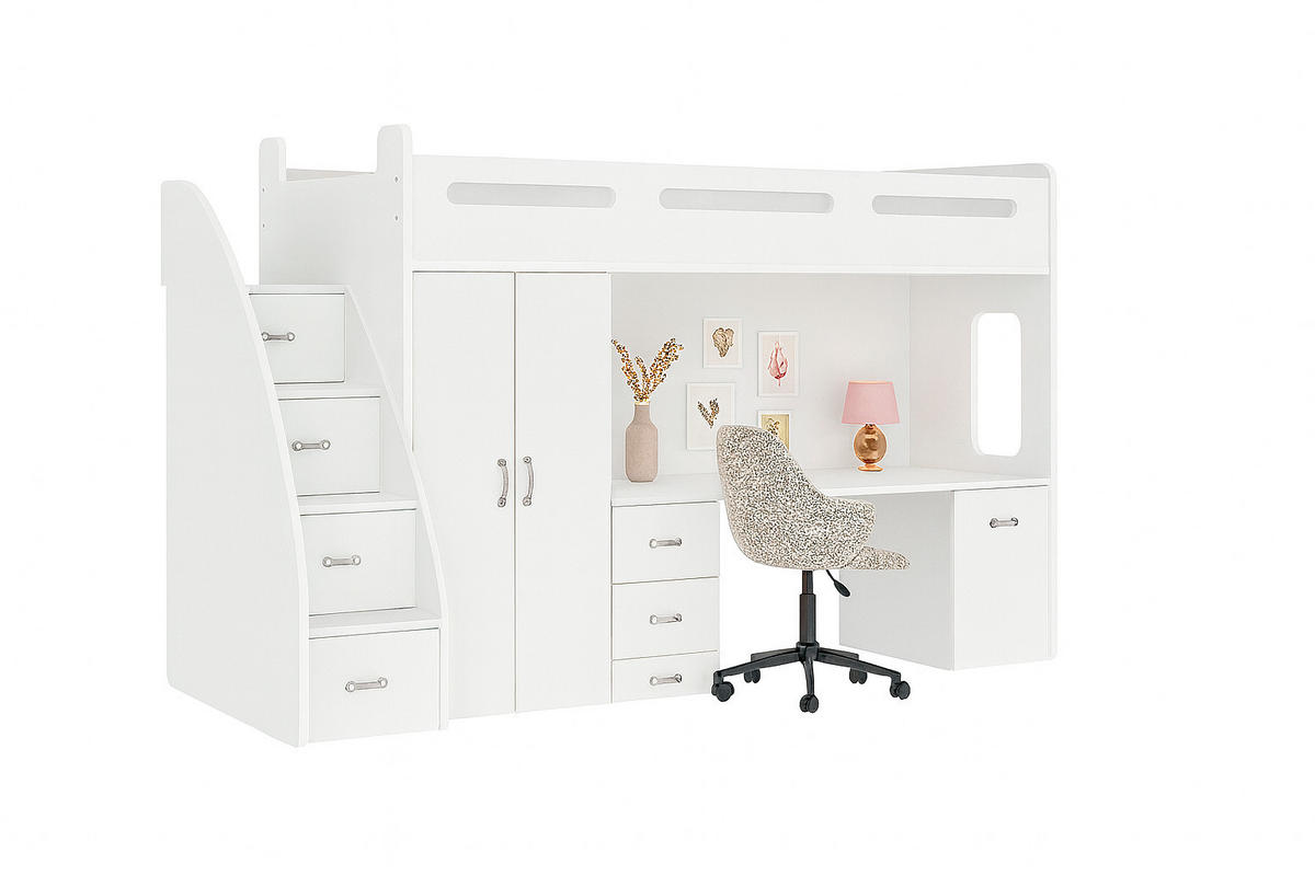KINDERBETT Zuzia plus weiss - Weiß, Holzwerkstoff - roe furniture