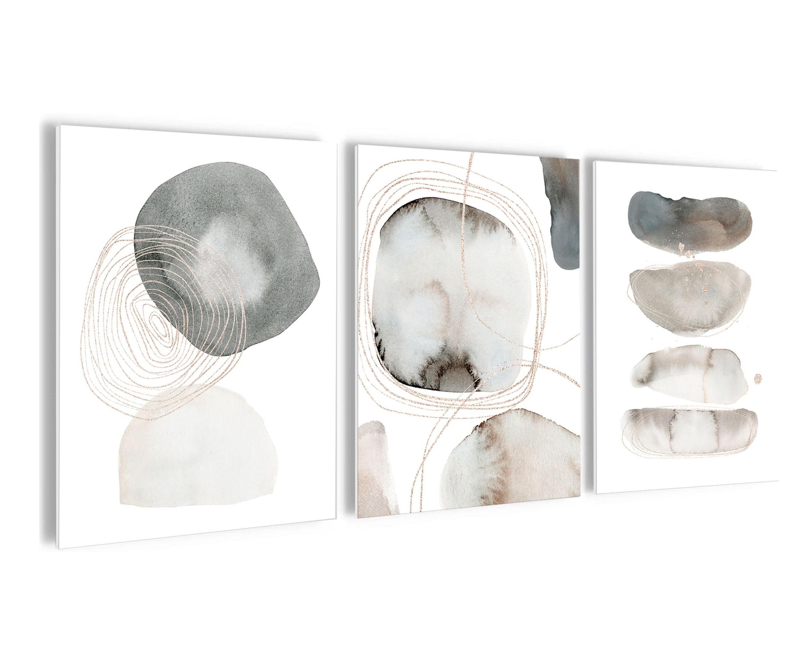 BILDERSET 3er-Set 30x40 cm abstrakte Kunst - Beige, Kunststoff (30/40cm) - artissimo