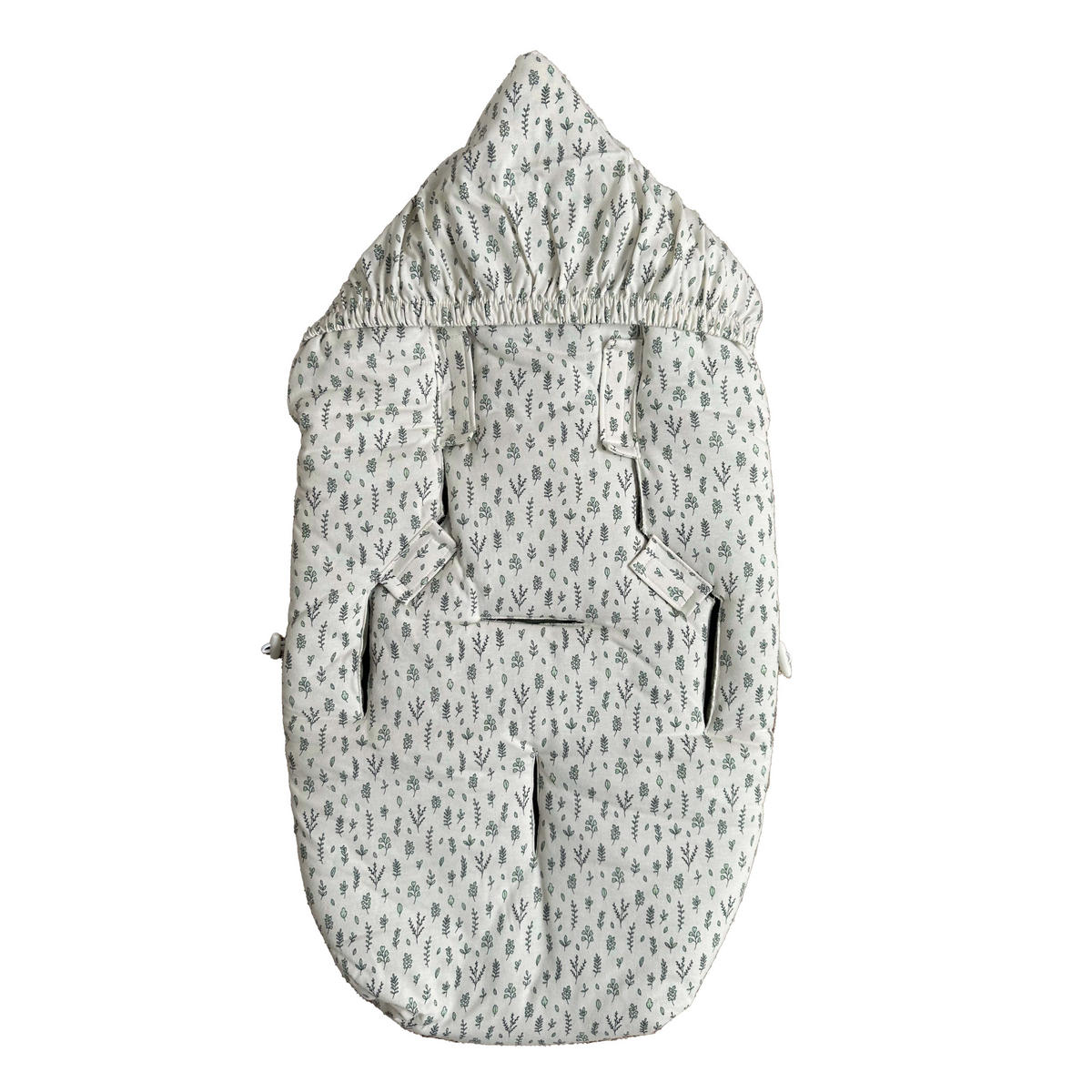 BABYSCHALENFUSSSACK Small Jersey Hooded, leave - Weiß, Textil (40/9/80cm) - Kaiserbaby