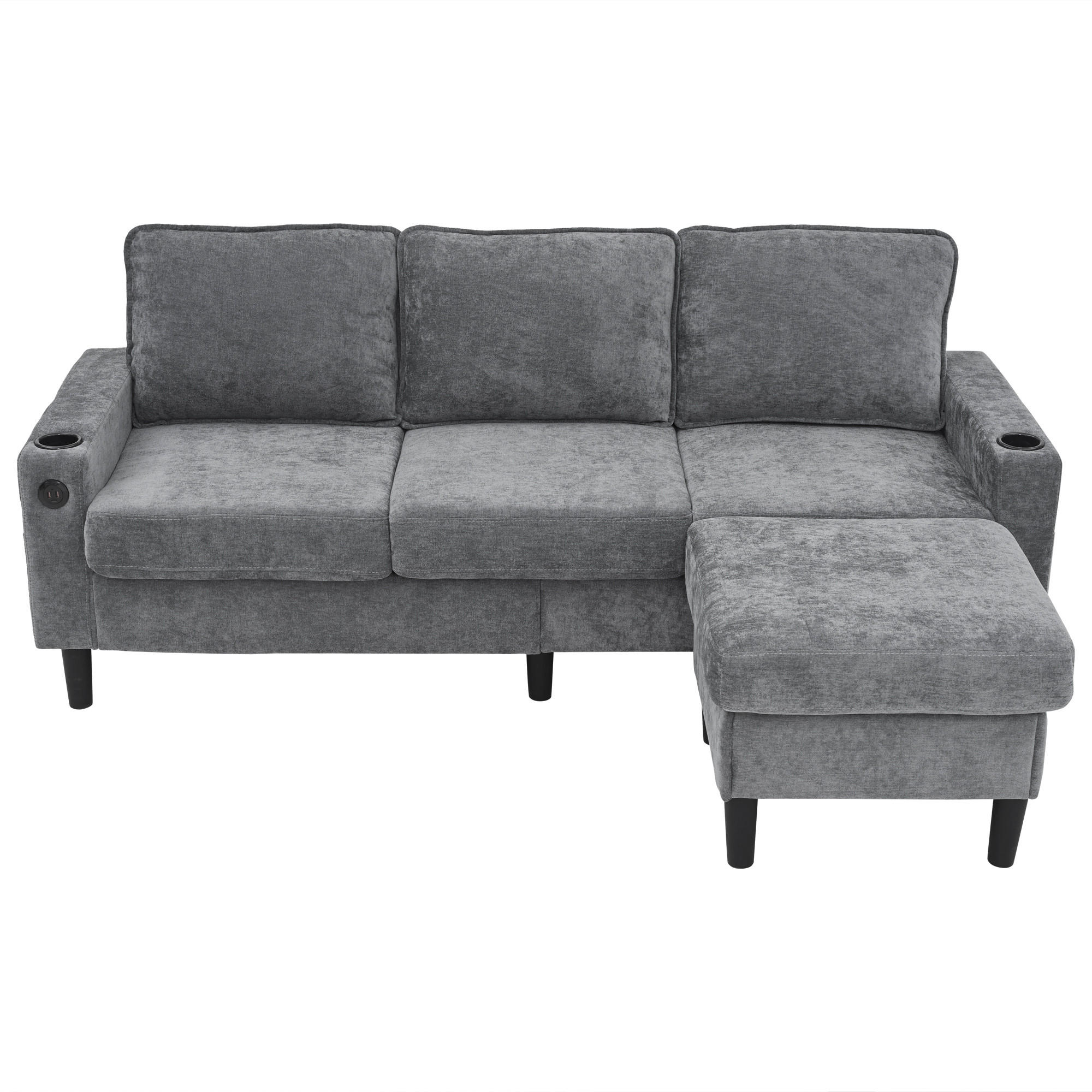 Oxeza Ecksofa Grau 202x137 cm