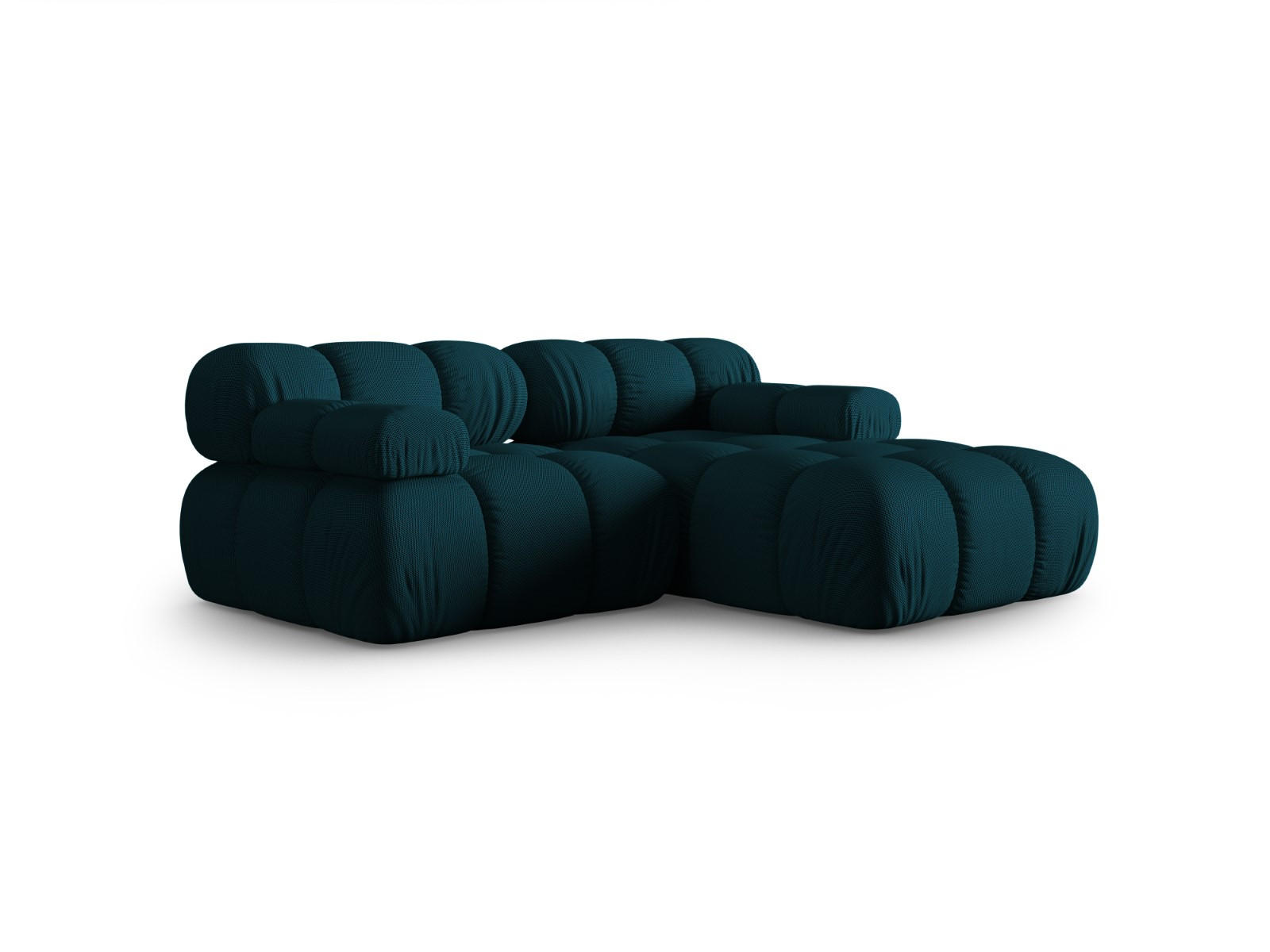 ECKSOFA modular rechts Bellis aus 3D-Stoff marineblau 3 Sitzplätze - Blau, Textil (155/188cm) - Micadoni