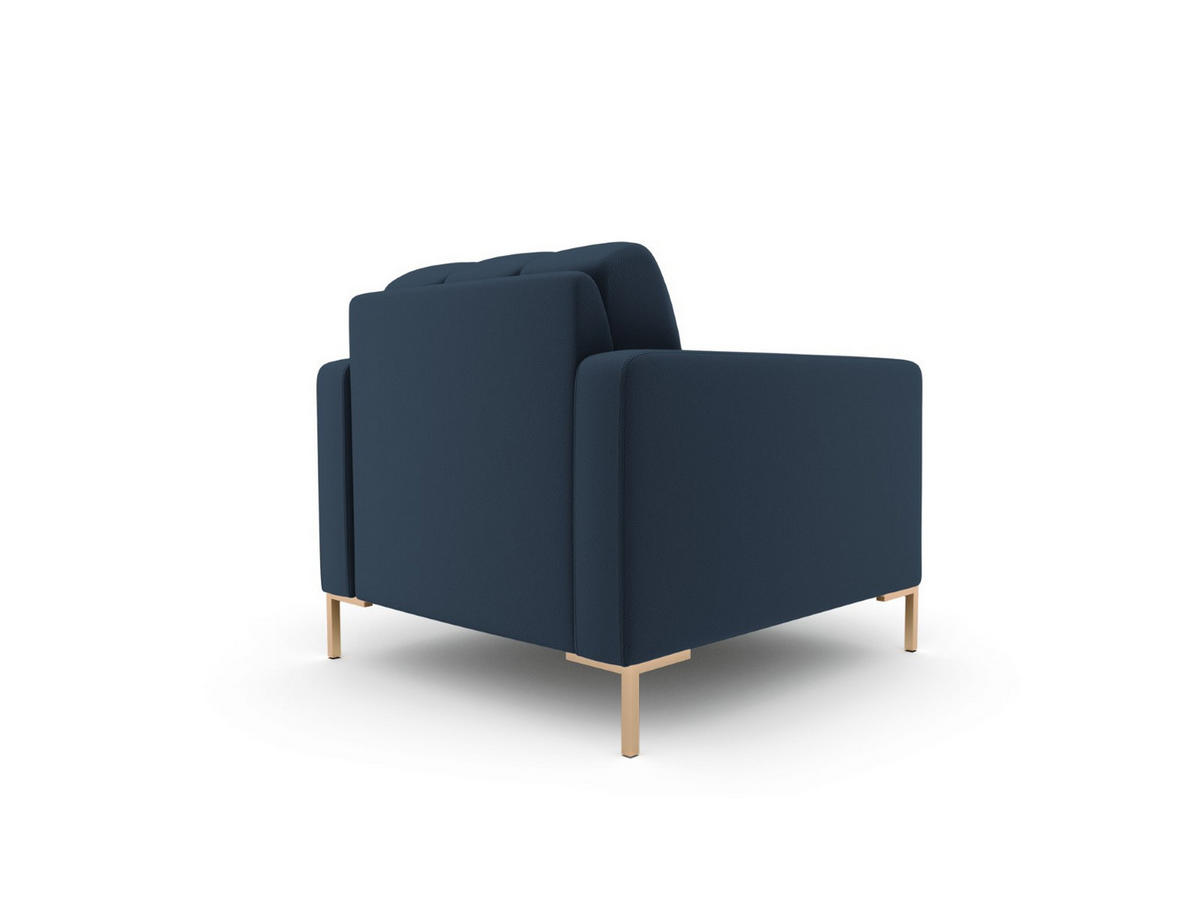 SESSEL Mamaia aus strukturiertem Stoff blau - Blau, Textil (92/75/87cm) - Micadoni