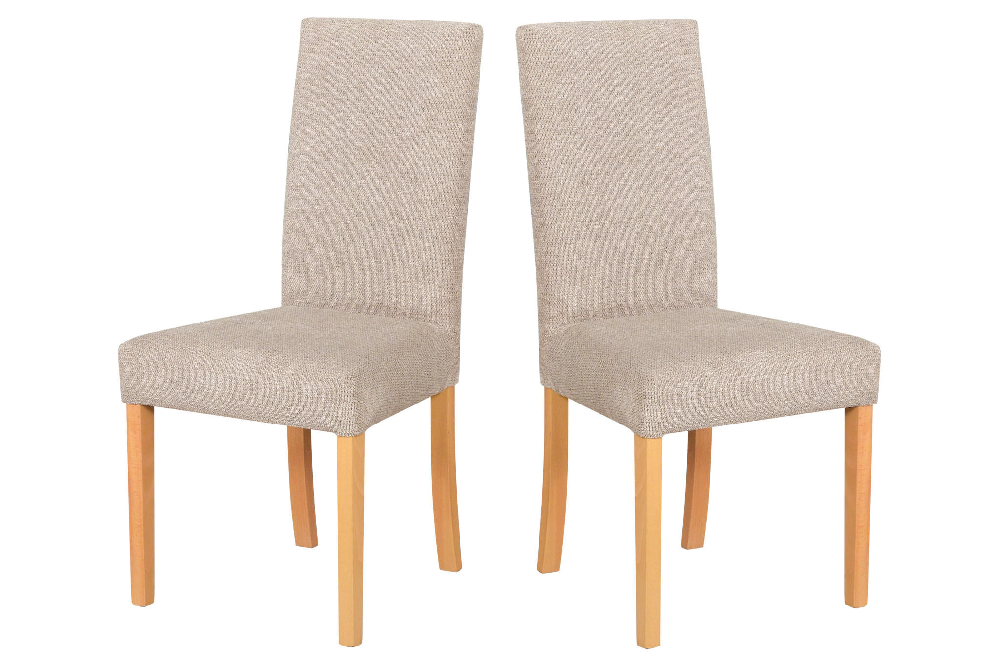 STUHL 2er Set Roma 2, grandson - Beige/Mokka, Holz (46/97/41cm) - Leaf Design