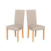 STUHL 2er Set Roma 2, grandson - Beige/Mokka, Holz (46/97/41cm) - Leaf Design