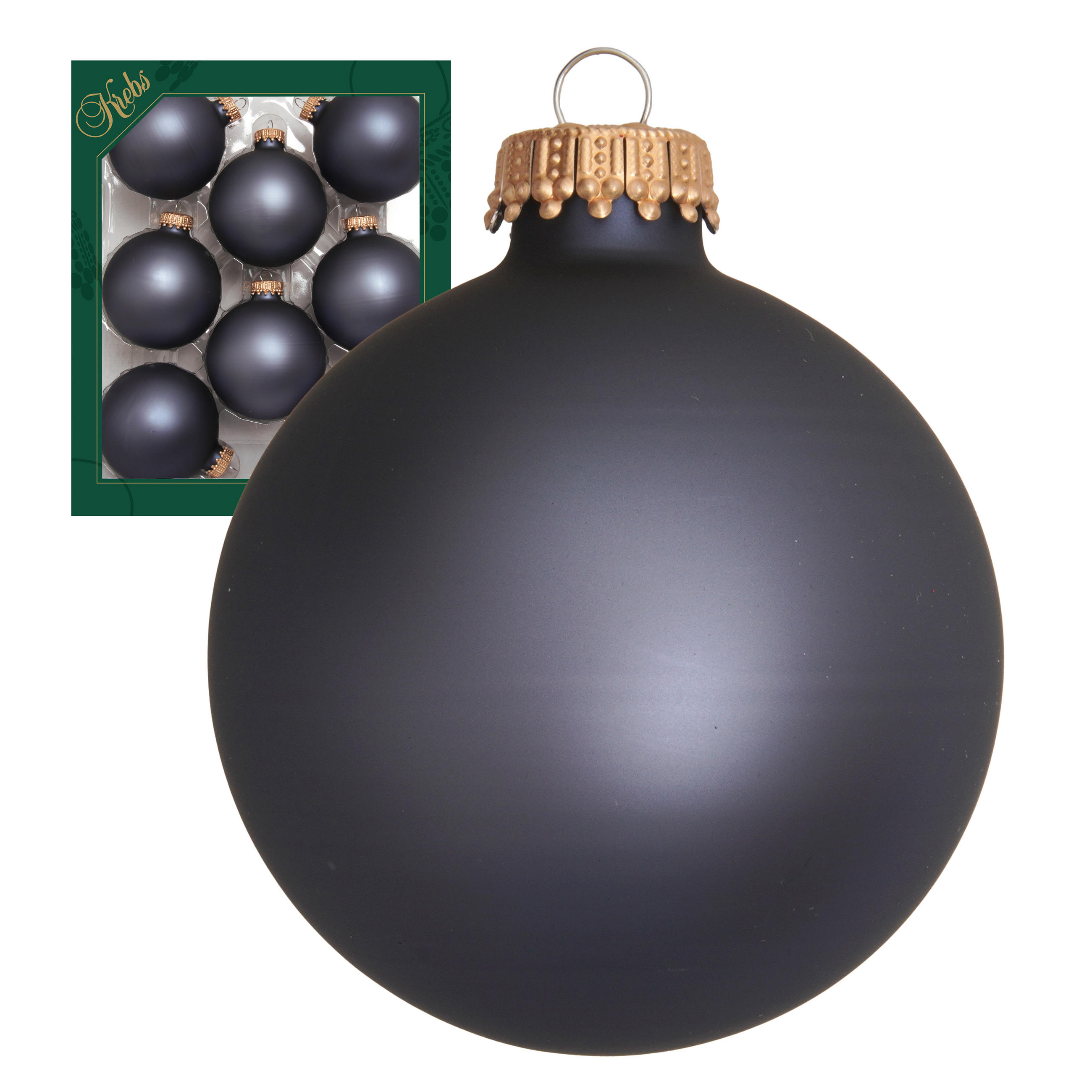 CHRISTBAUMKUGELN Uni-Design Theodora Grau 7cm (Glas / 8 Stk.) - Grau, Glas (7/7/7cm) - Krebs Glas Lauscha