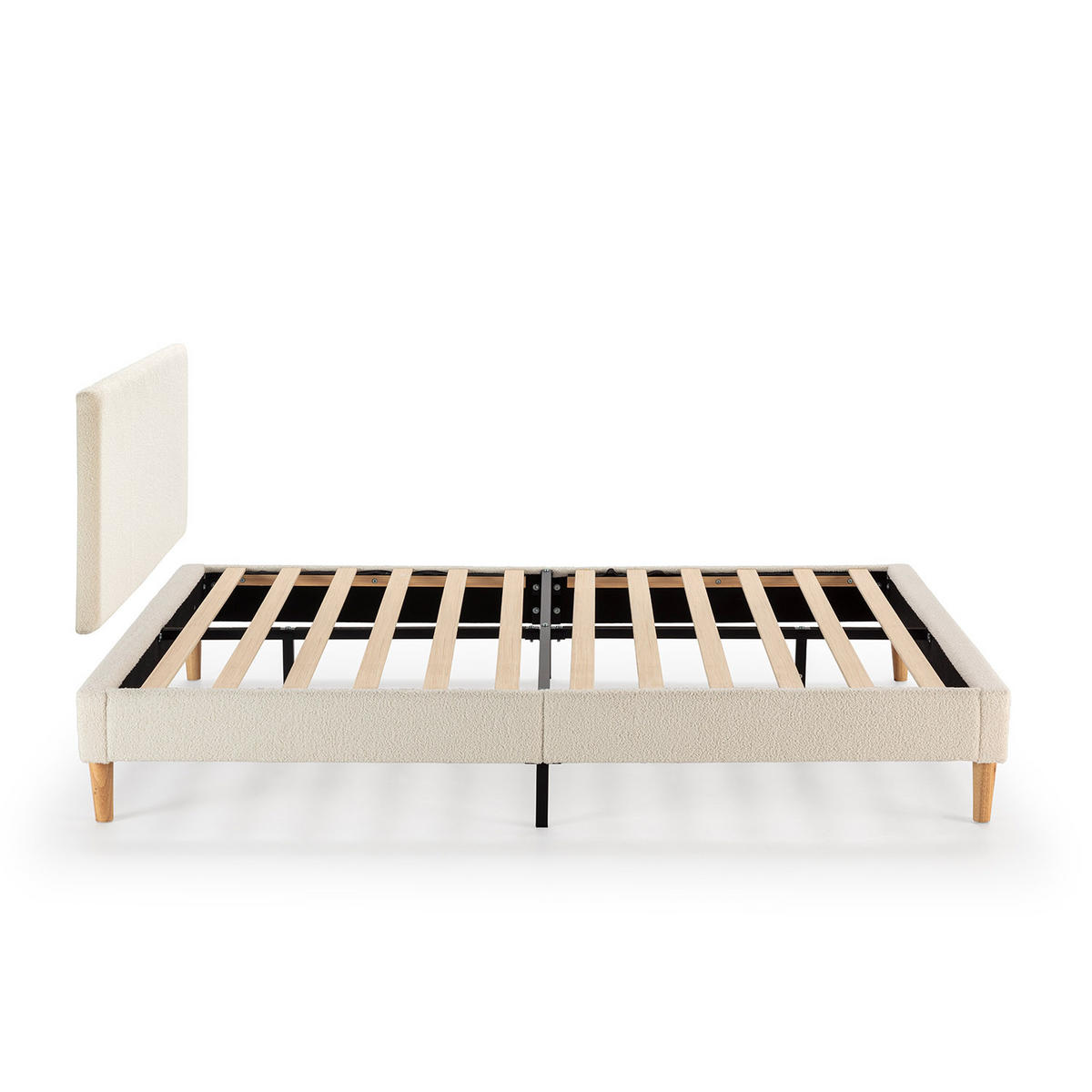 POLSTERBETT + Kopfteil 160x200 cm Niebla, Beige - Beige, Textil (90/160cm) - VS Venta-stock