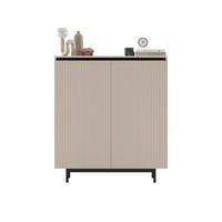 KOMMODE Selene 2D Kaschmir matt 111 cm mit schwarzem Metallrahmen - Kaschmir/Schwarz, Holzwerkstoff/Metall (111/125/35cm) - Meble Lindner