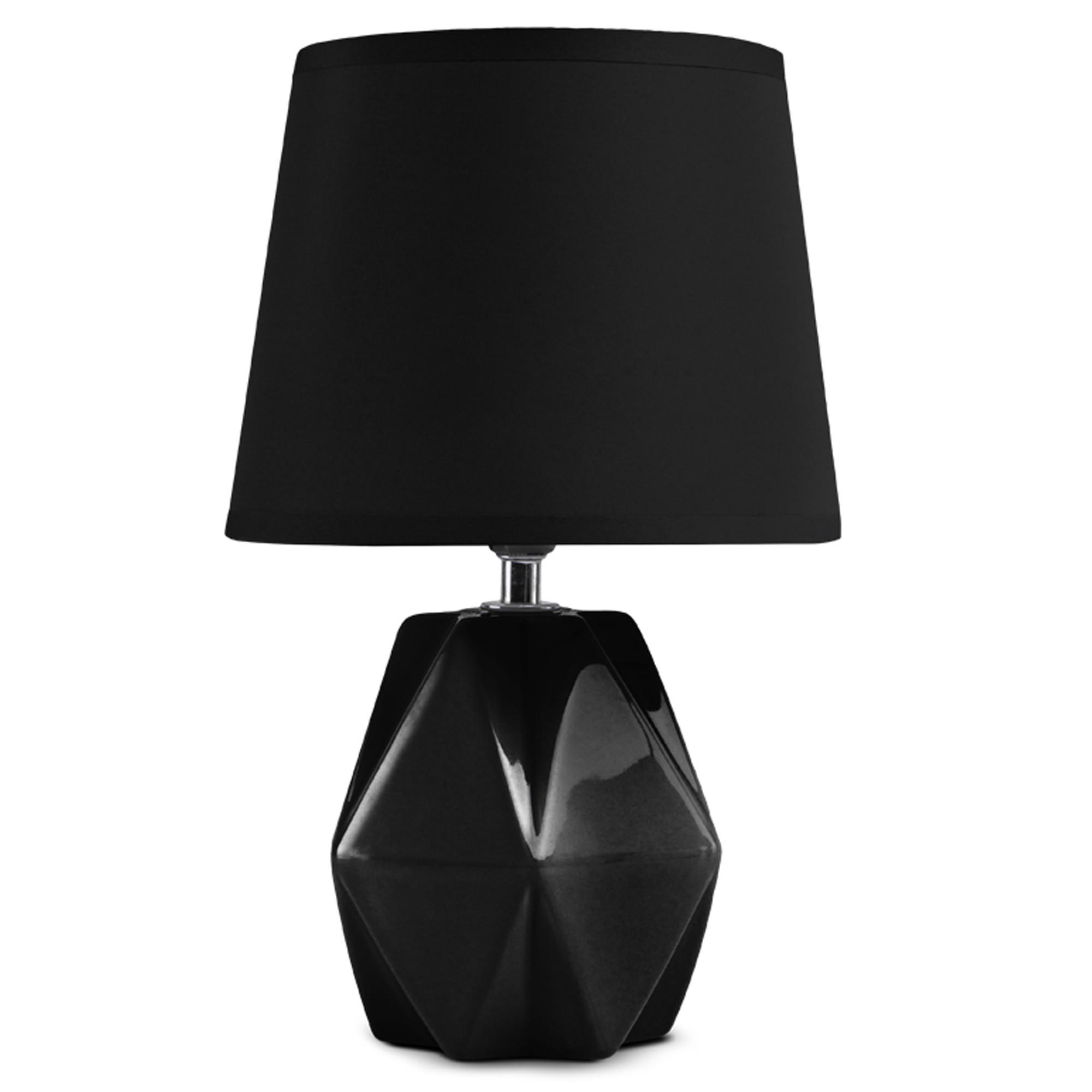 TISCHLEUCHTE FABO Tischlampe, Schwarz - Schwarz, Keramik/Textil (18/18/29.5cm) - KONSIMO®