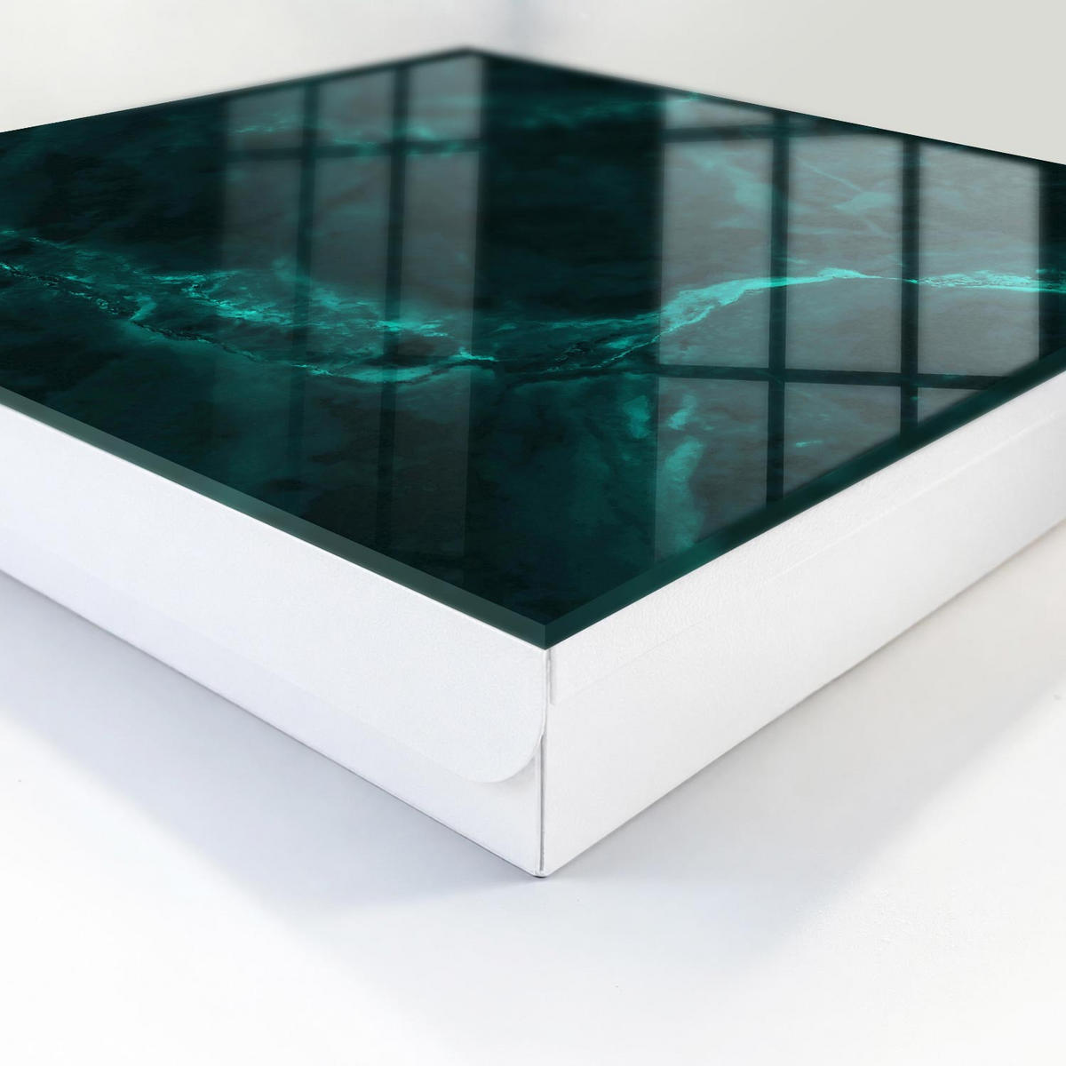 SCHLÜSSELBOX Weiß 30x30 cm – Türöffnung nach rechts - Grüntiefe - Grün, Metall (30/30/5cm) - TULUP