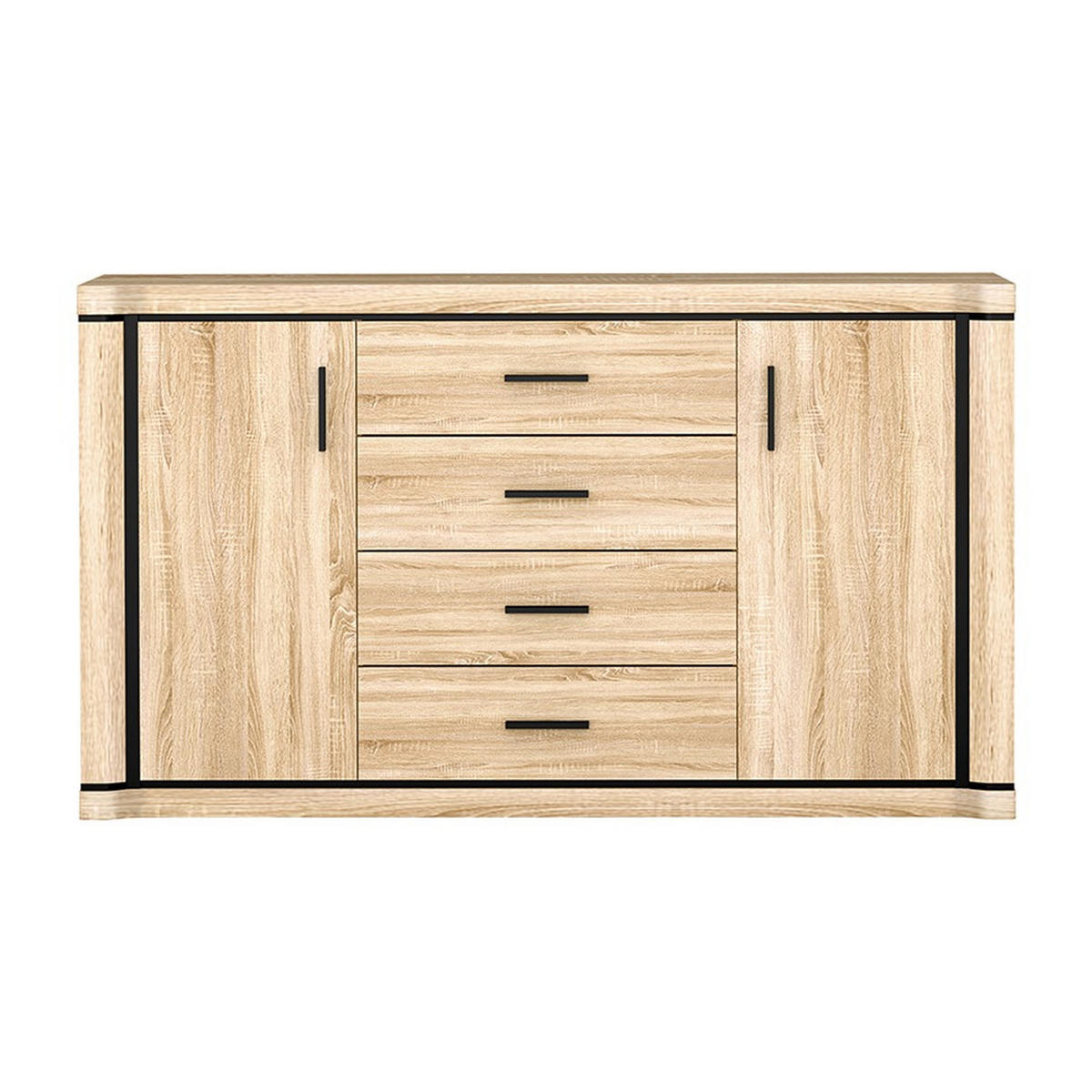KOMMODE Dallas D-1 157 x 91 x 45 cm Eiche Sonoma - Sonoma Eiche, Holzwerkstoff/Kunststoff (157/91/45cm) - Koseto