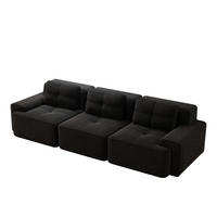 SOFA 293×104×69 cm aus kratzfestem Cordstoff rahmenlos, schwarz - Schwarz, Textil (104/69/293cm) - Luhomfu