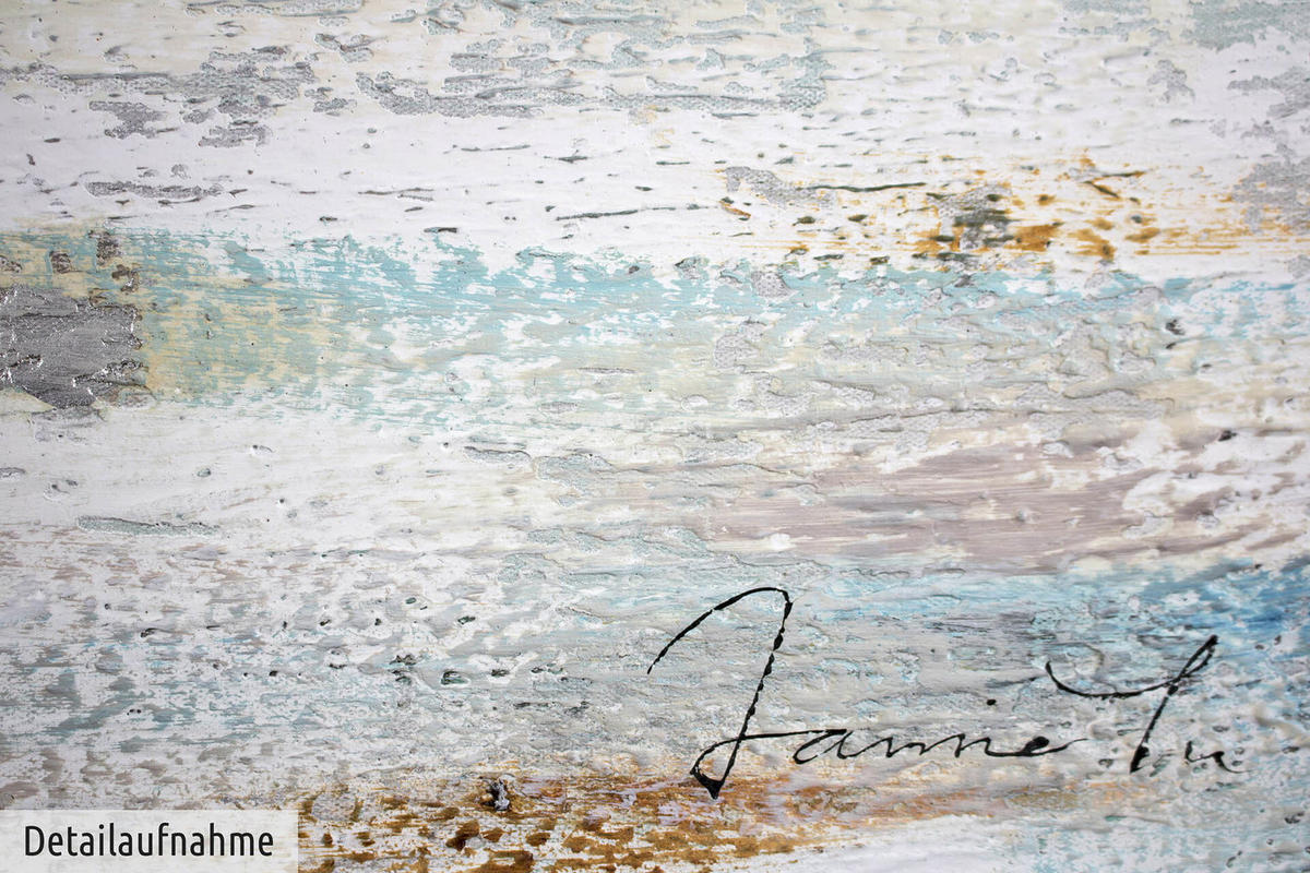 ACRYLBILD HANDGEMALT 120/80 cm - Silberfarben/Grau, Holz/Textil (2/80cm) - KUNSTLOFT