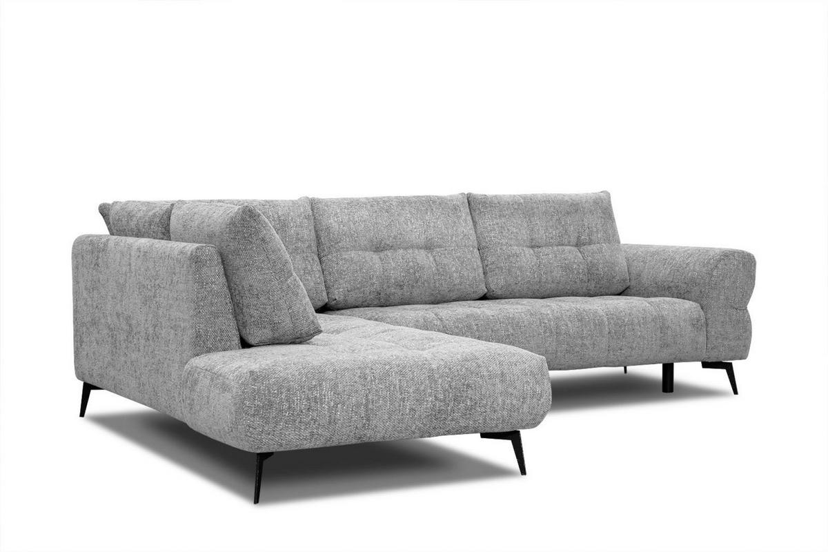 ECKSOFA SALVINI 5-Sitzer, grau - Schwarz/Grau, Holzwerkstoff/Textil (158/292cm) - Courtois Laville