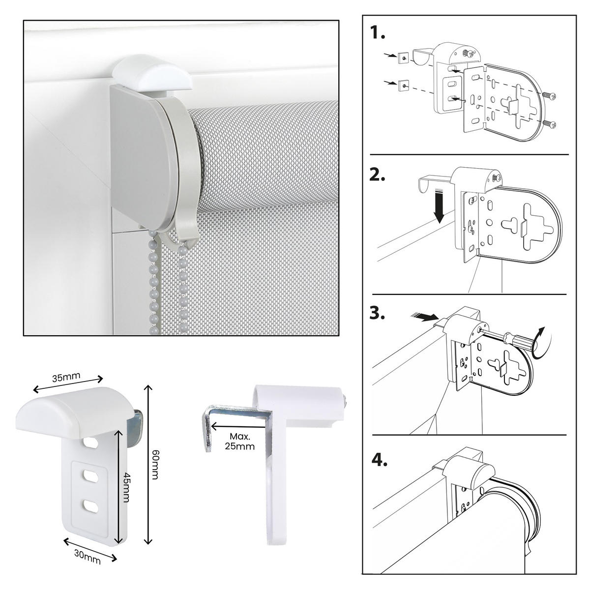 SCREEN-ROLLO Plus Easyfix Grau 45x180 - Grau, Kunststoff (45/180/1cm) - STORESDECO