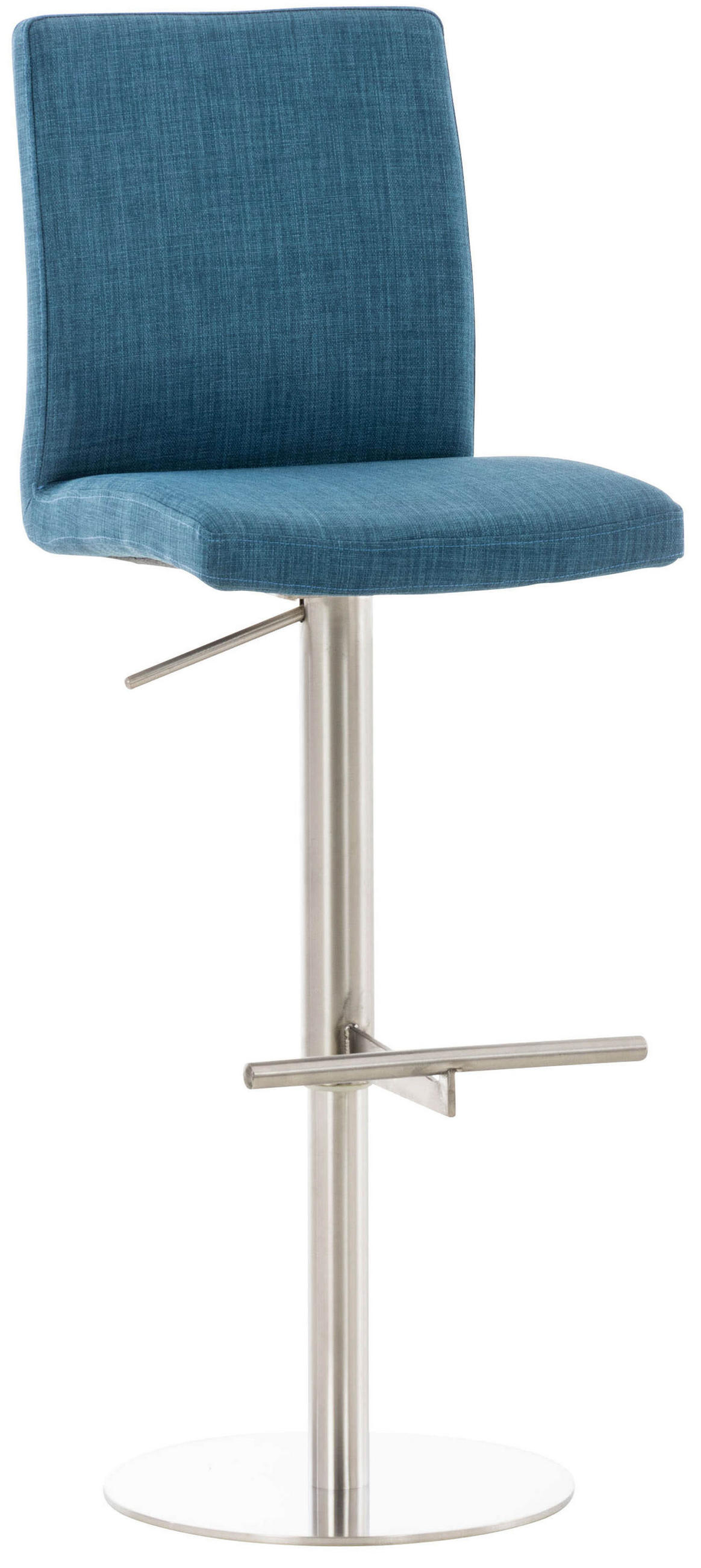 BARHOCKER Cathy, Gestell Edelstahl, Stoff Blau - Blau/Chromfarben, Textil/Metall (40/100/49cm) - TPFLiving